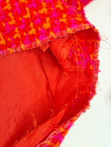 Vintage 60s Allen Gar Fuchsia & Orange Woven-Wool Dress - AU8