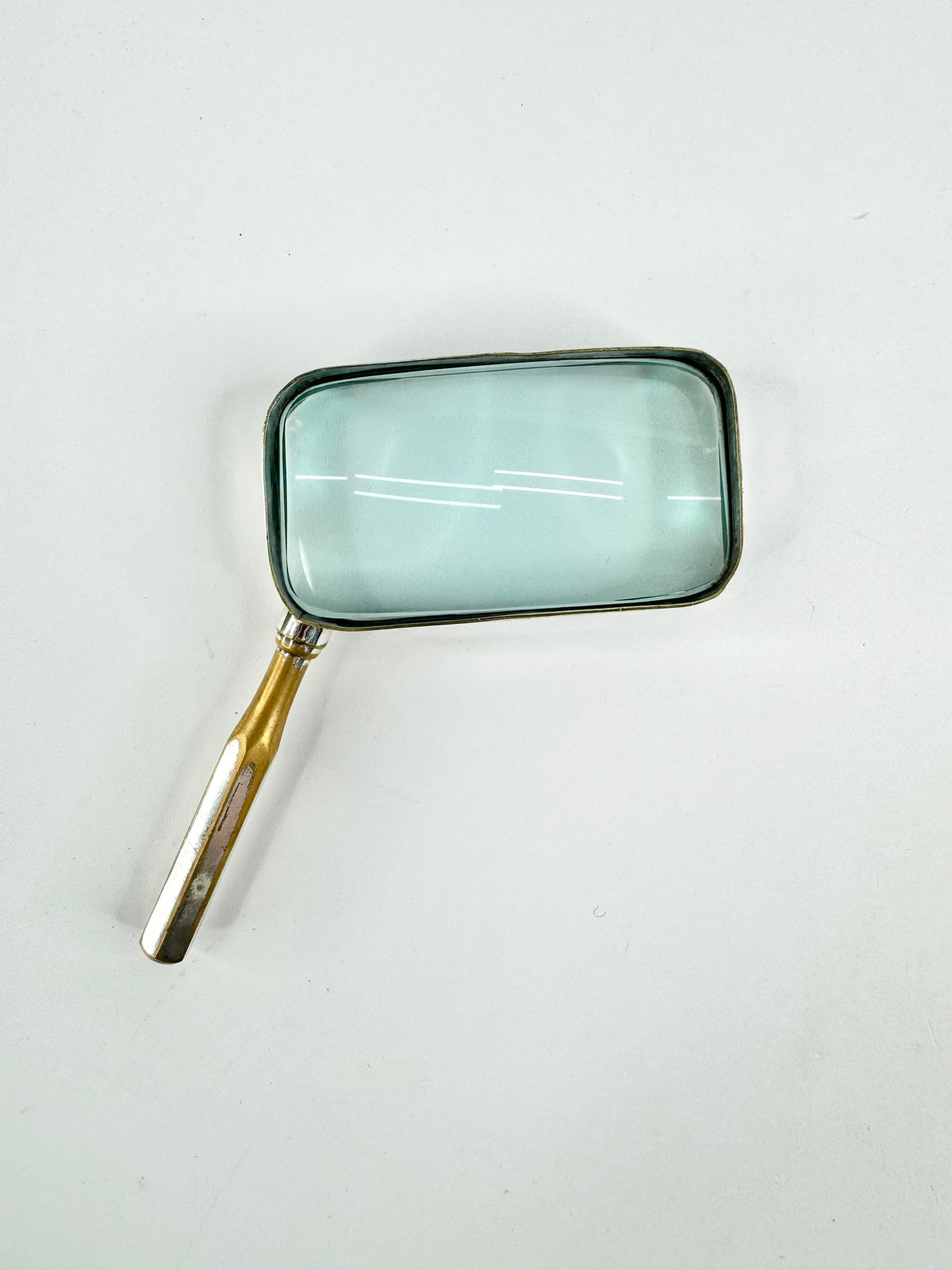 Mid Century Silver Plated Rectangular magnifying Glass
