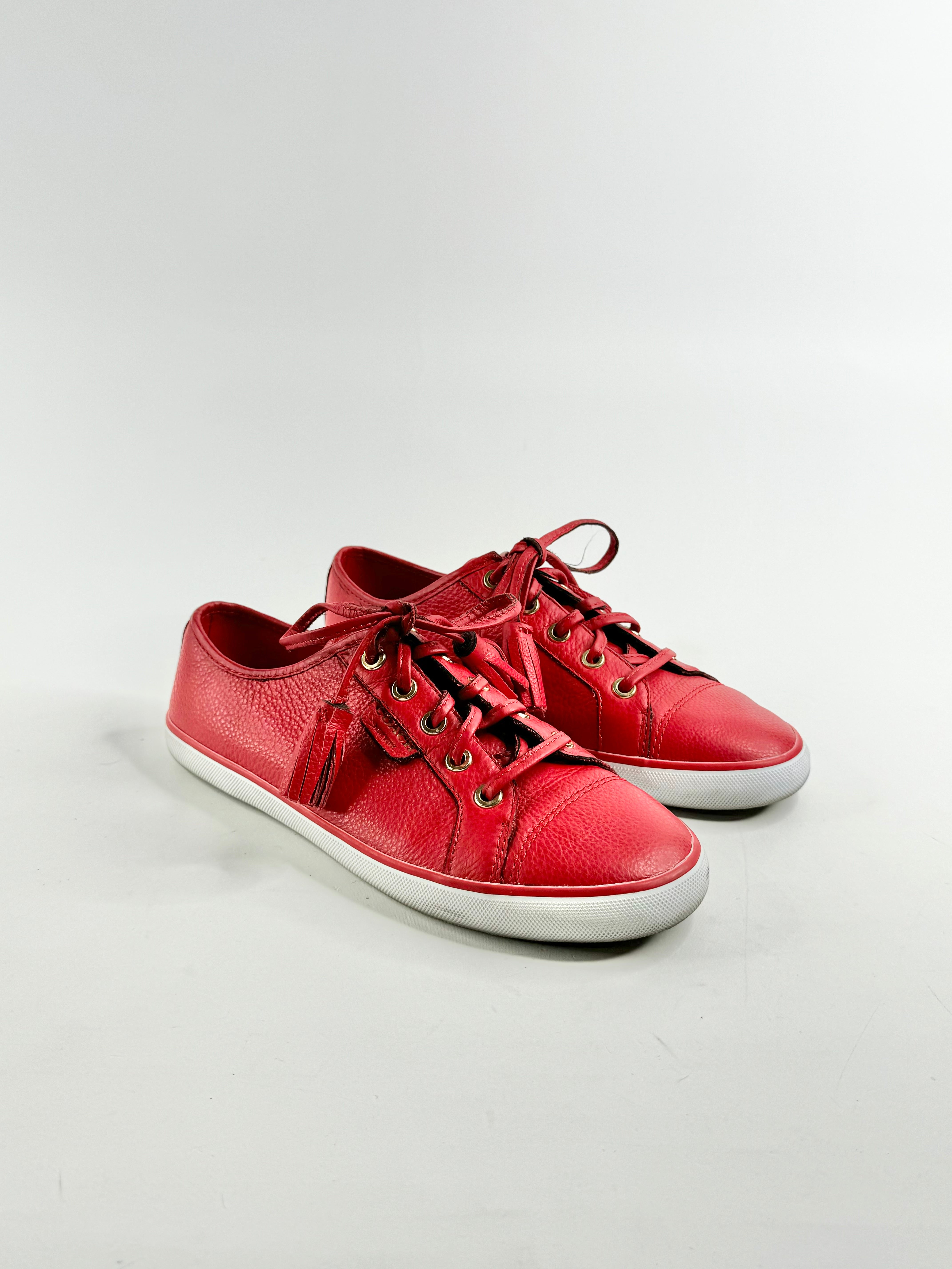 Coach Red Leather Lace Ups - EU38
