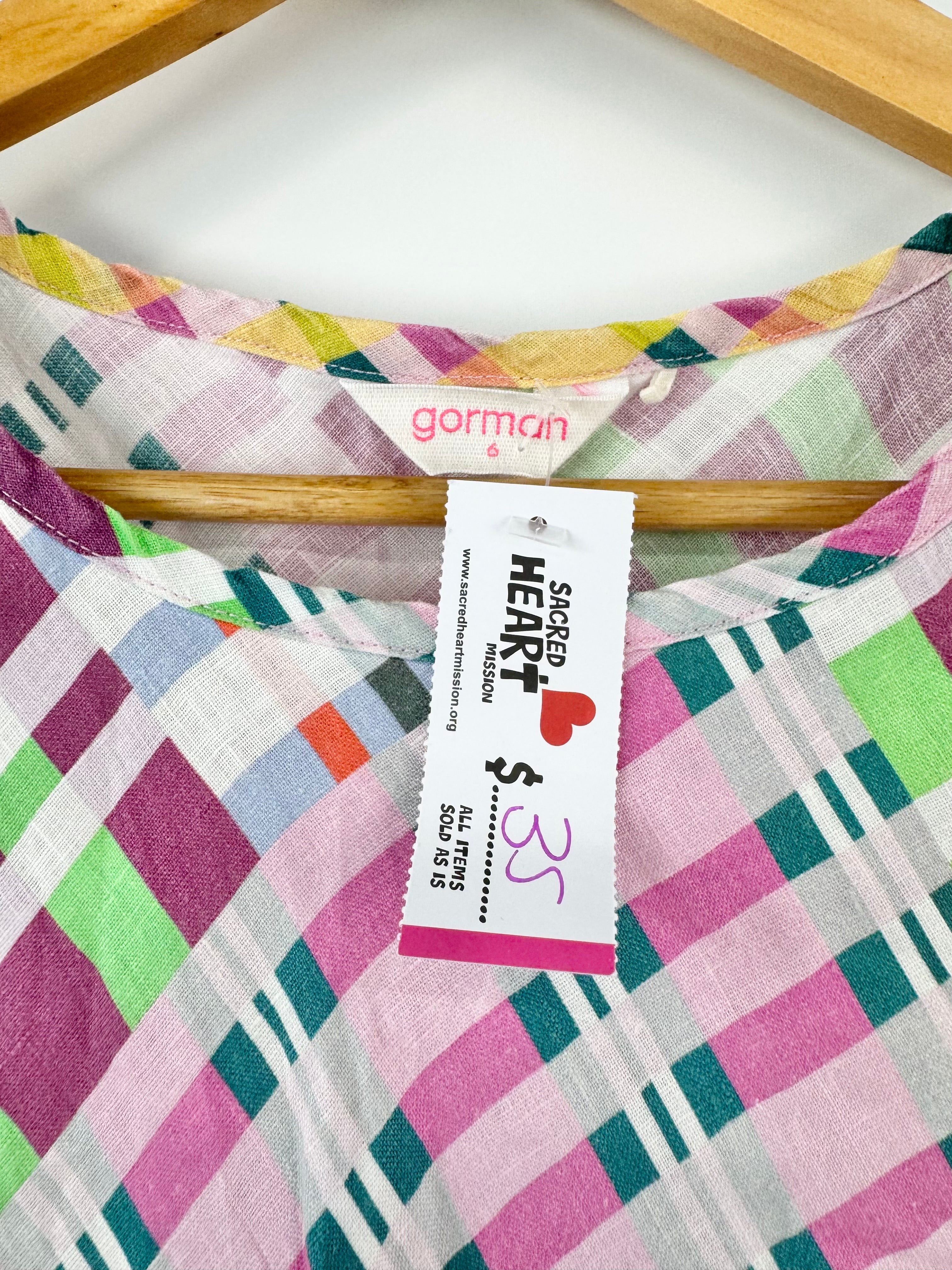 Gorman Multi Soft Pink, Green & Yellow Plaid Dress - AU6