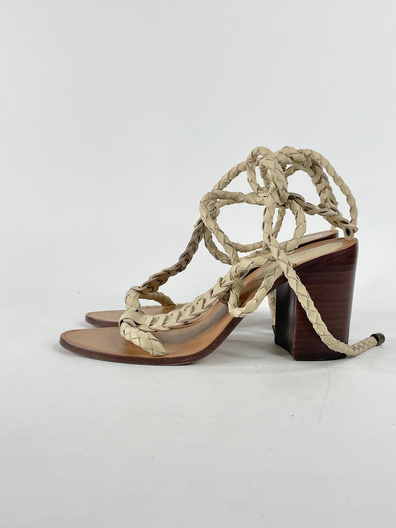 Zimmermann Beige & Tan Leather Rope-Tie Sandals - EU39