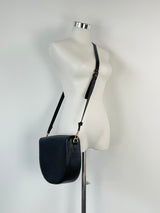 Lorna & Bel 'Ava' Black Grained Leather Crossbody Bag