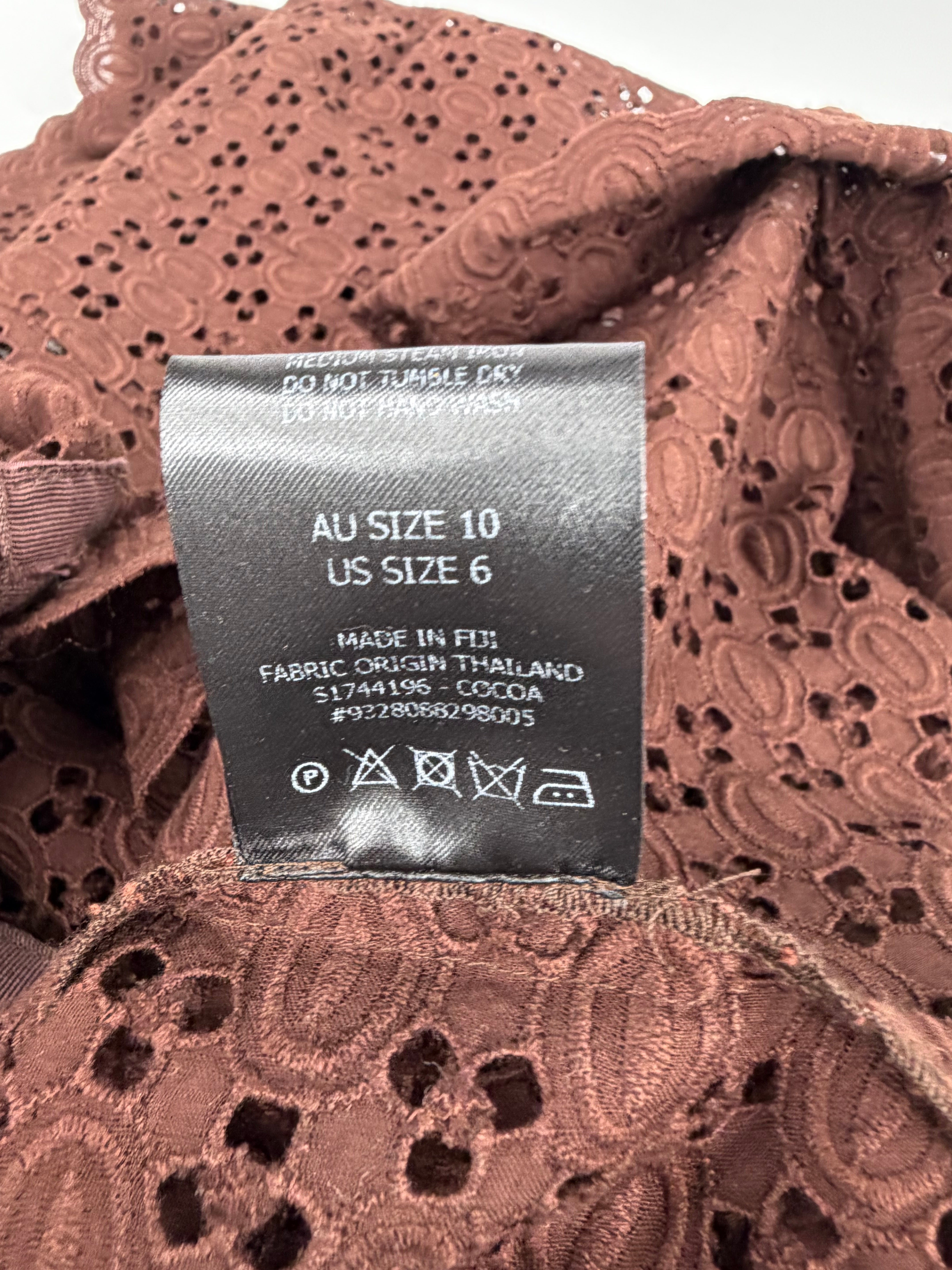 Scanlan Theodore Chocolate Cutwork Dress - AU10