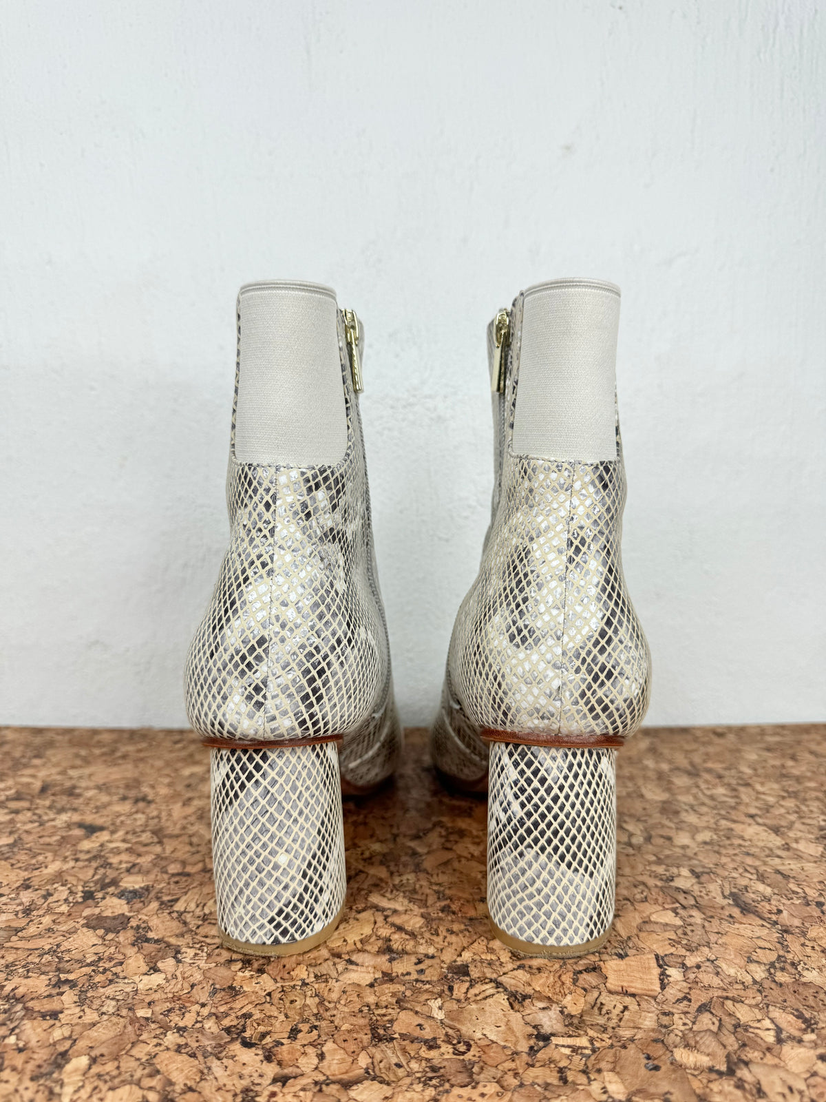 Bared 'Raptor' Snakeskin Embossed Heeled Ankle Boots - EU40