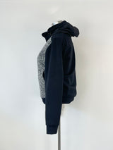 Wooyoungmi Paris Black & Grey Contrast Wool-Blend Hooded Jacket - 50