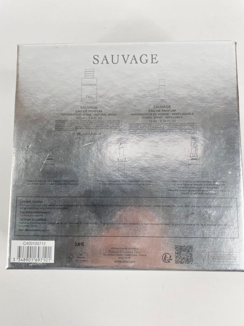 Dior Sauvage Parfum Refillable & Travel Spray 2pc Gift Set