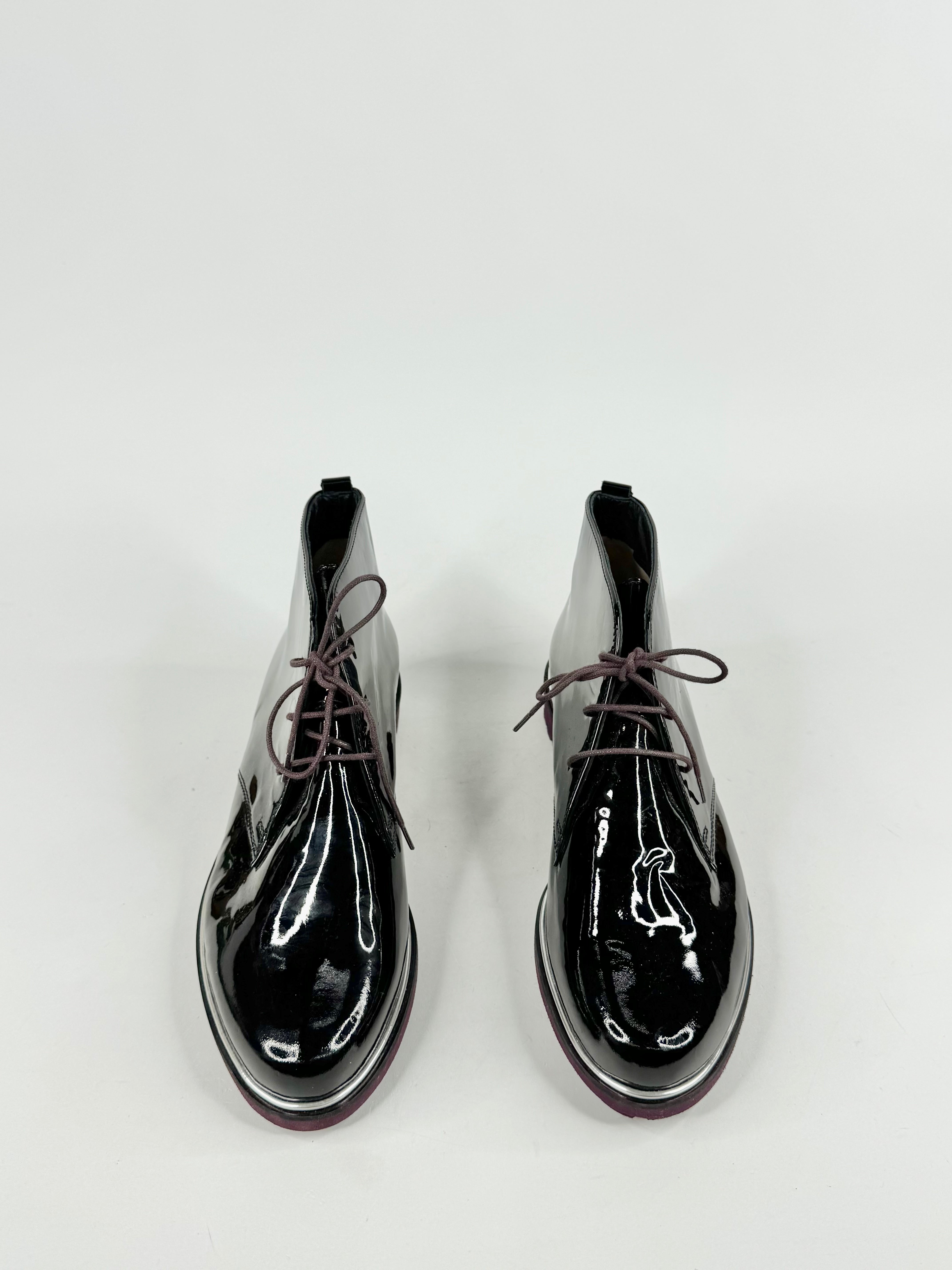 Hassia Patent Black Leather Lace Ups - EU37