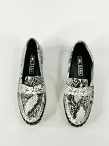 Sol Sana Snakeskin Studded Loafers - EU38