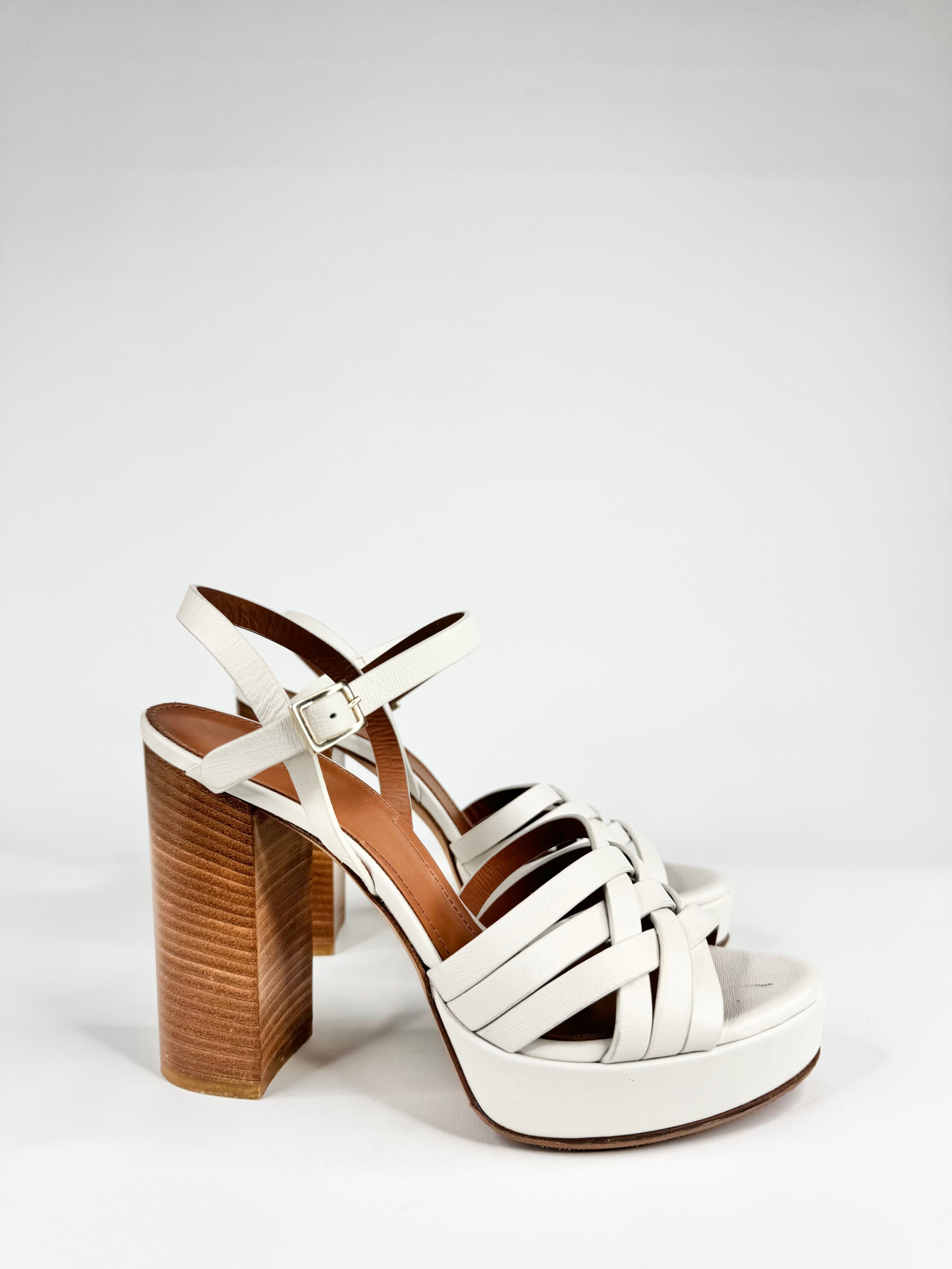 Scanlan Theodore White Strappy Platform Pumps - EU38
