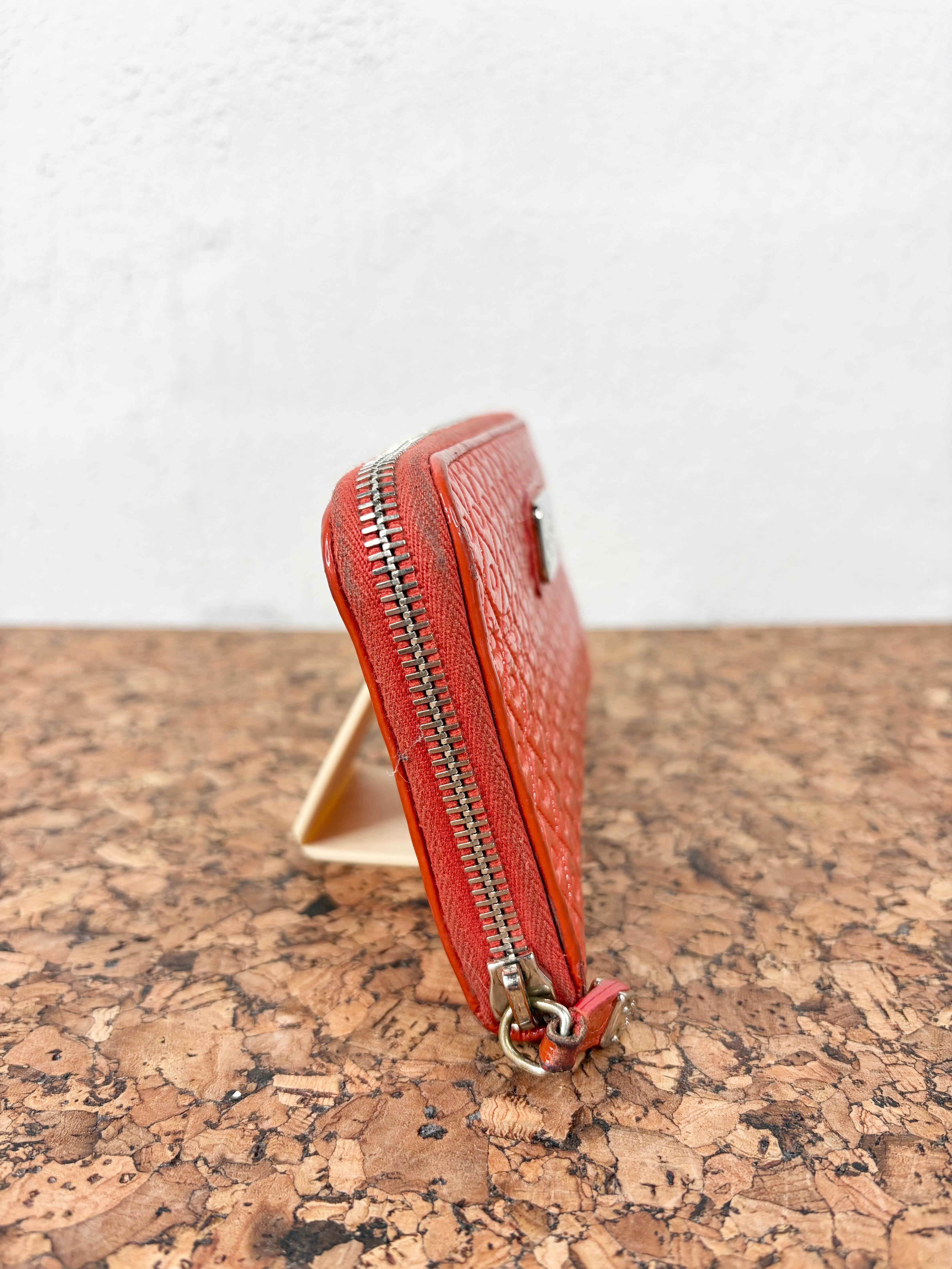 Tod's Patent Peach Leather Wallet