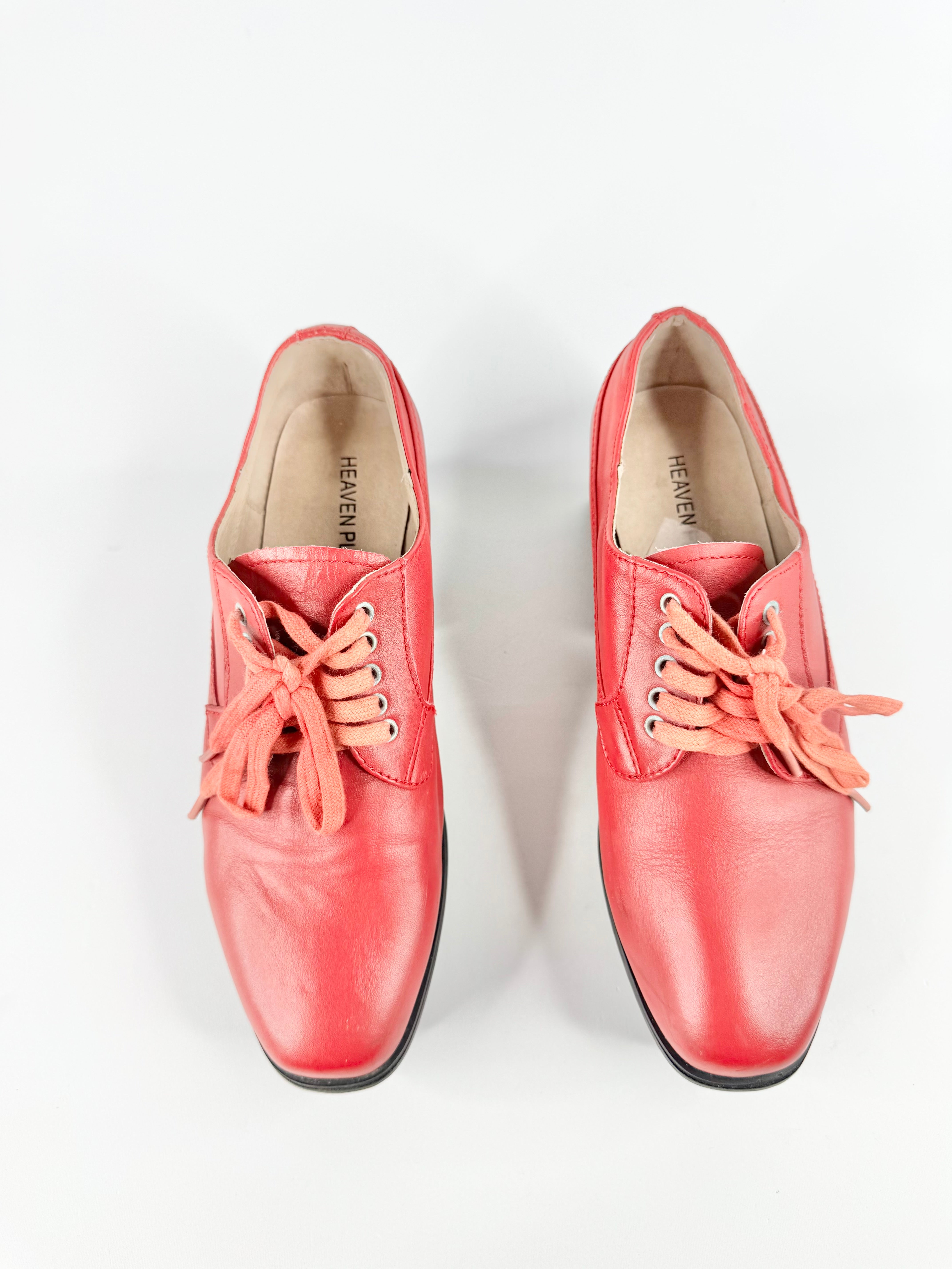 Heaven Please Red Platform Lace Ups - EU36