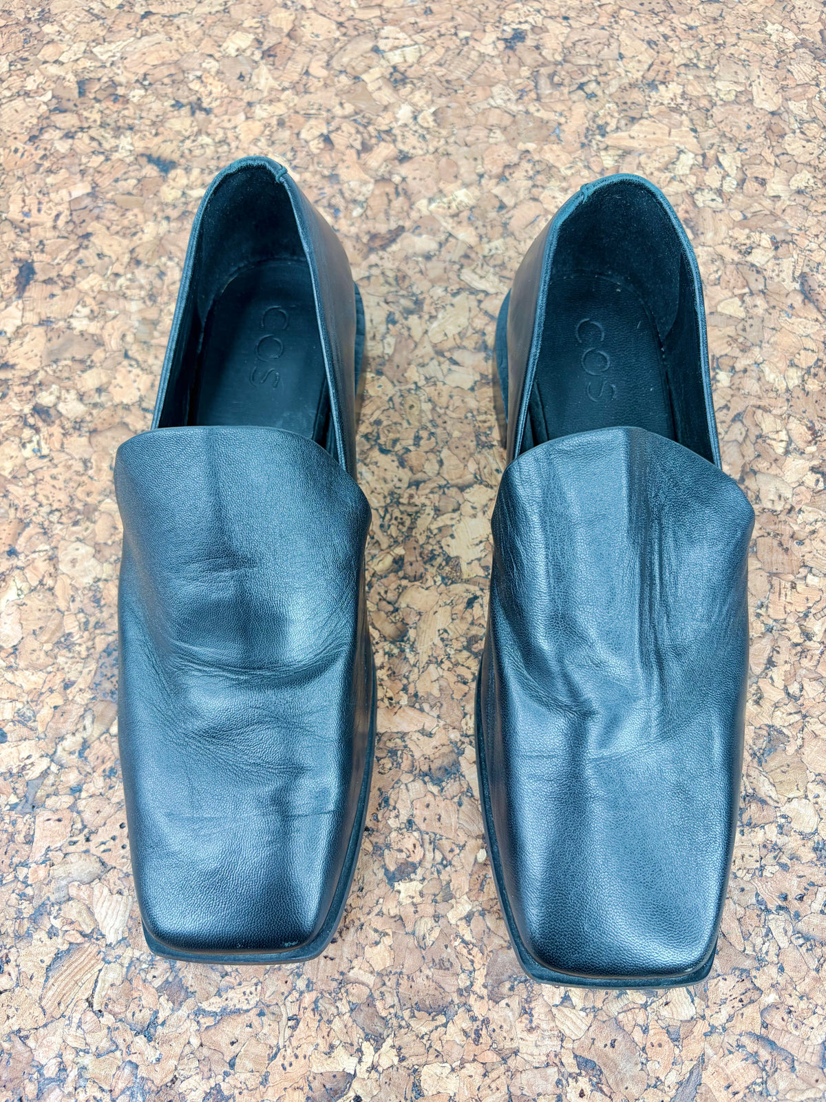 Cos Sleek Black Leather Loafers - EU38