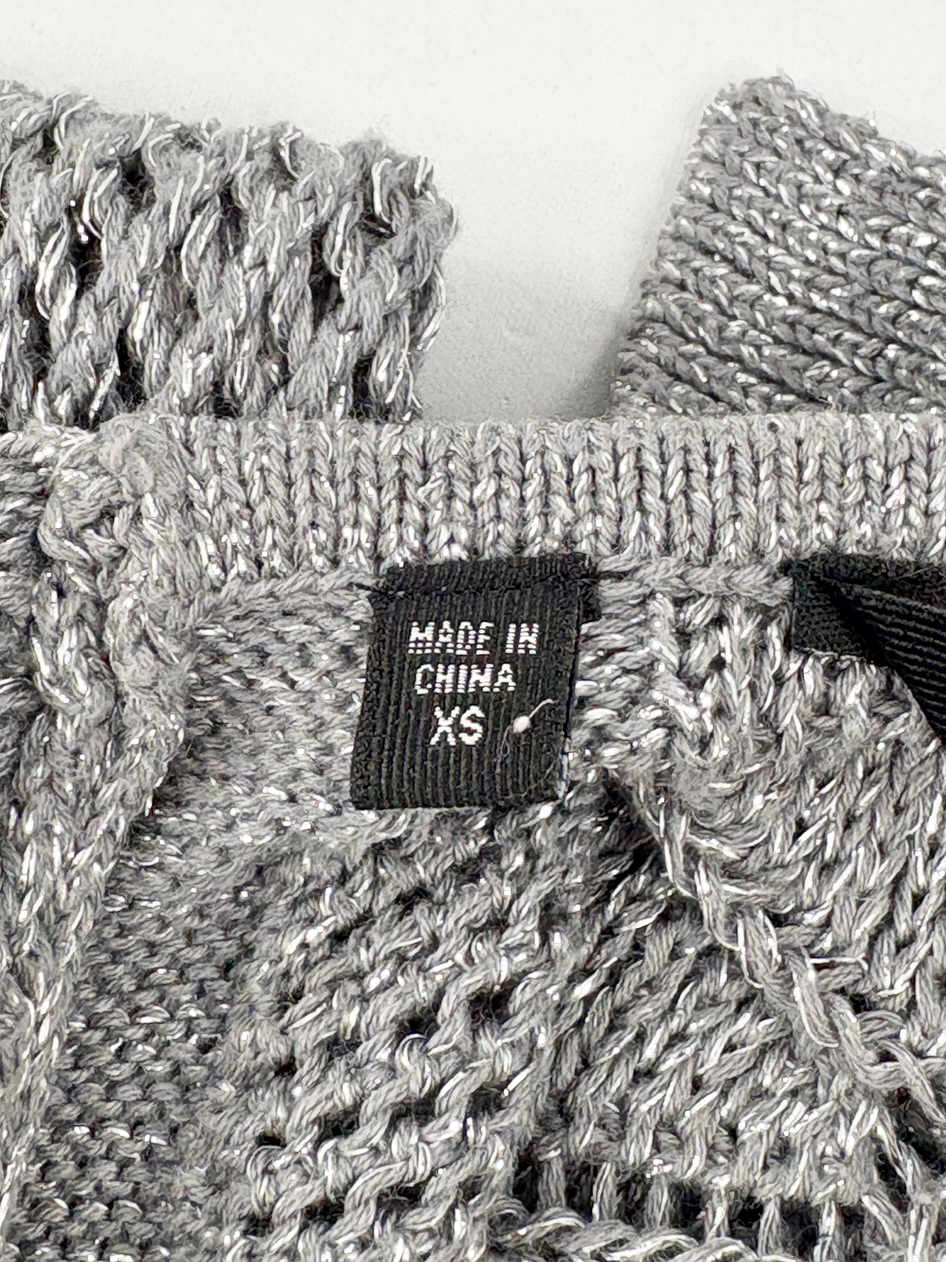 Guess Metallic Silver Lace-Knit Sweater - AU8