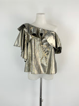 Sass & Bide Metallic Gold 'Night At The Ritz' Off-Shoulder Top - AU8