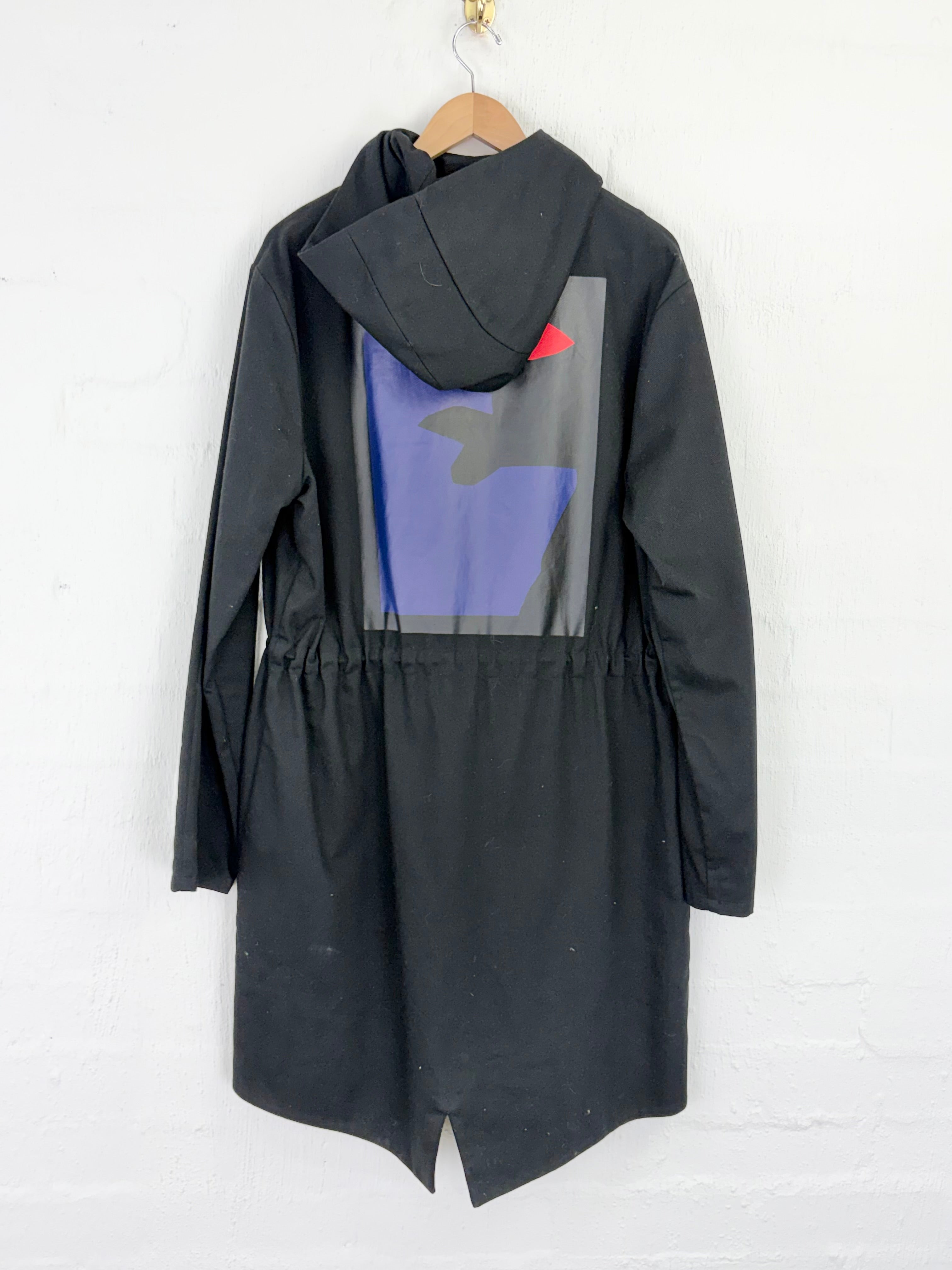 Raf Simons x Fred Perry Black Cotton Drawstring Coat - 40