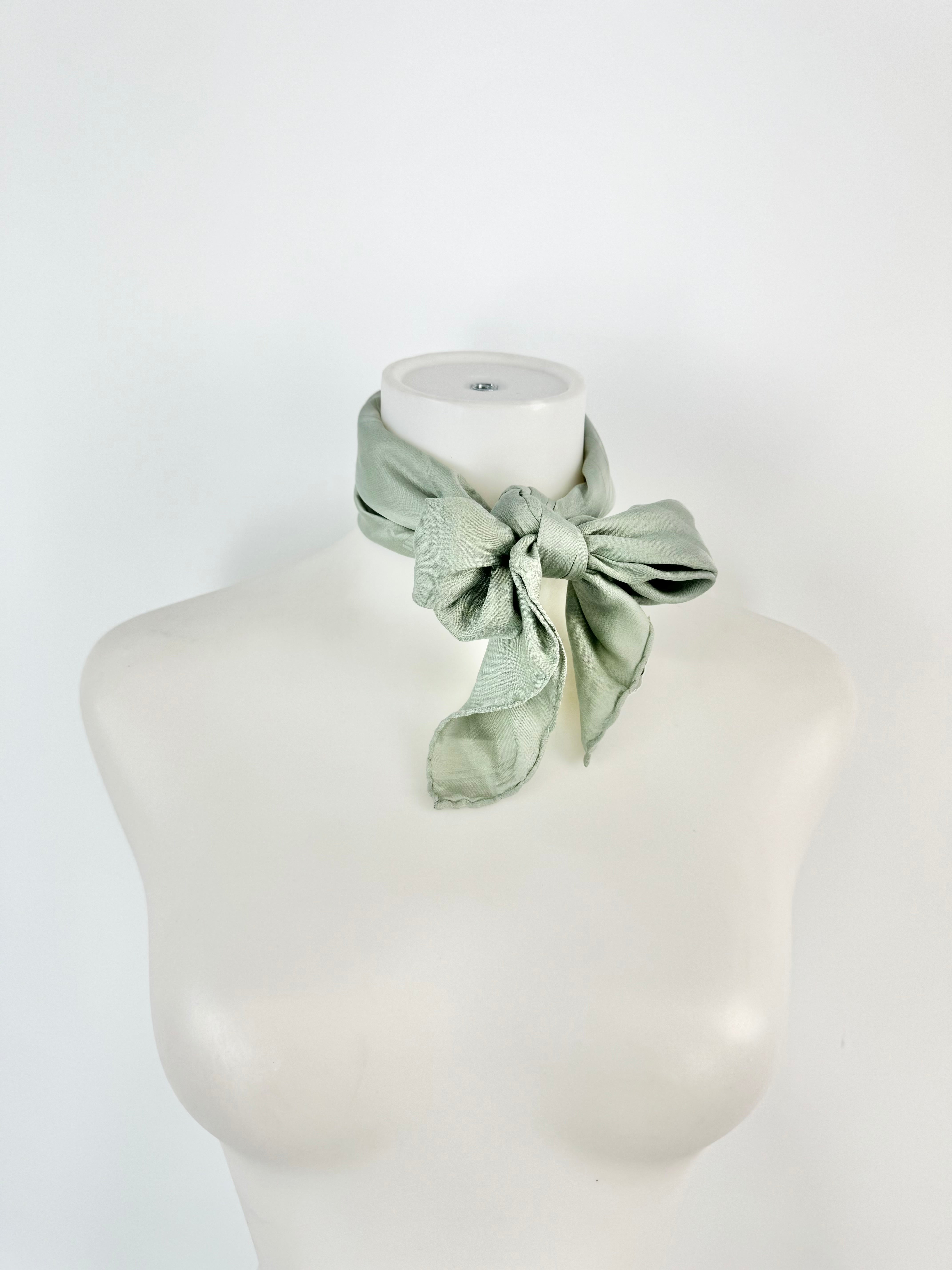 Vintage Jaeger Sage Green Silk Scarf