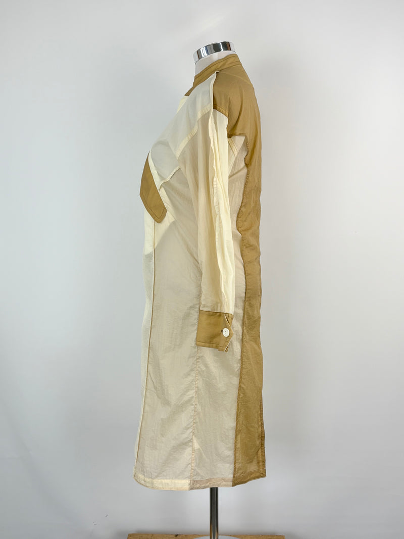Initial Fashion Sheer Beige Nylon Coat - AU12