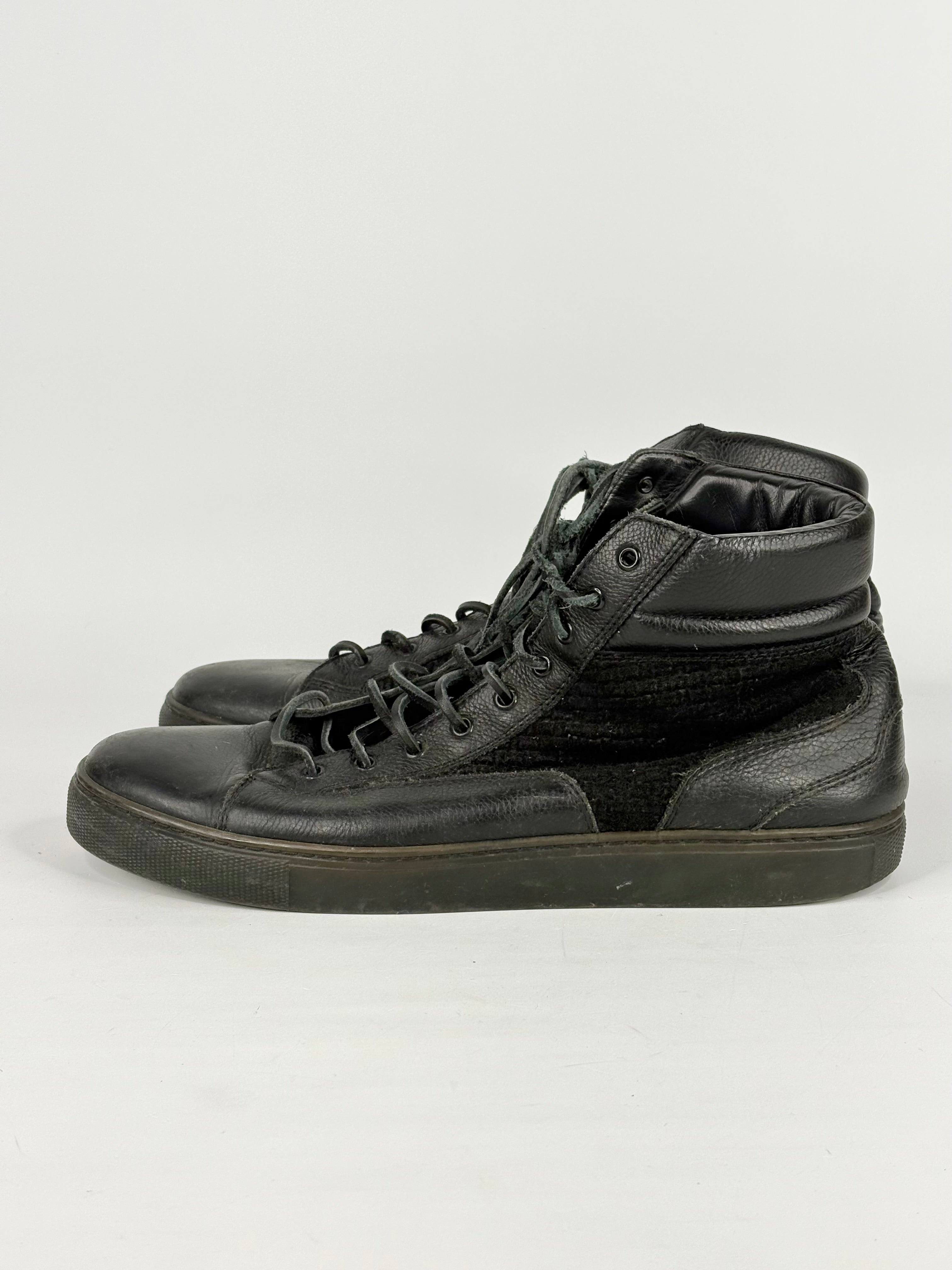 Christian Kimber for Harrolds Black Leather High-Top Sneakers - EU43