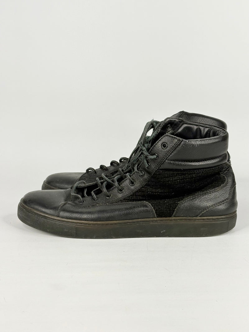 Christian Kimber for Harrolds Black Leather High-Top Sneakers - EU43