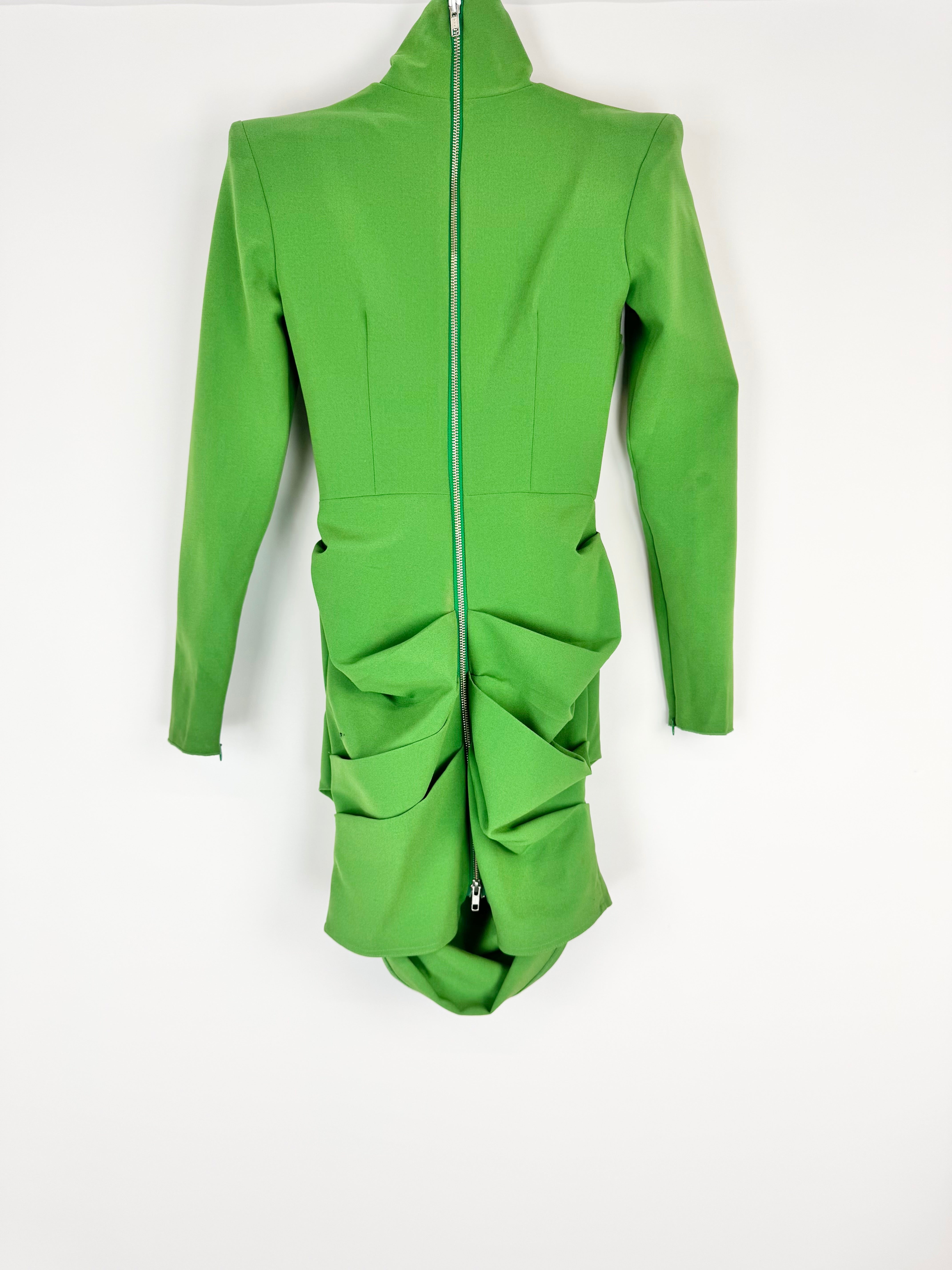 Alex Perry Emerald Green Ruched Body Con Dress - AU6