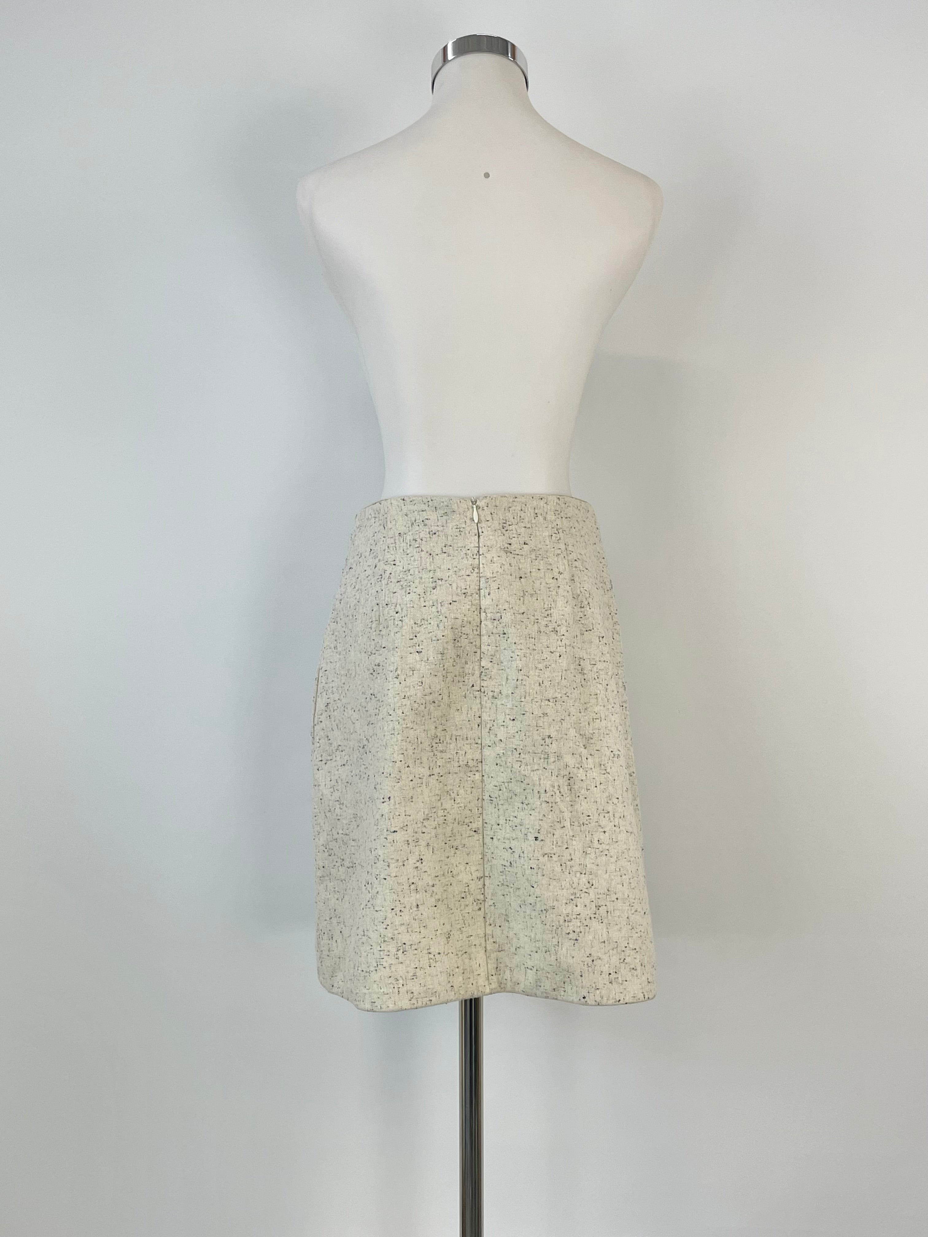 Carven Off-White Speckled Wool Midi Skirt - AU8