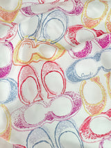 Coach Pink & Purple Coach Logo Silk Scarf