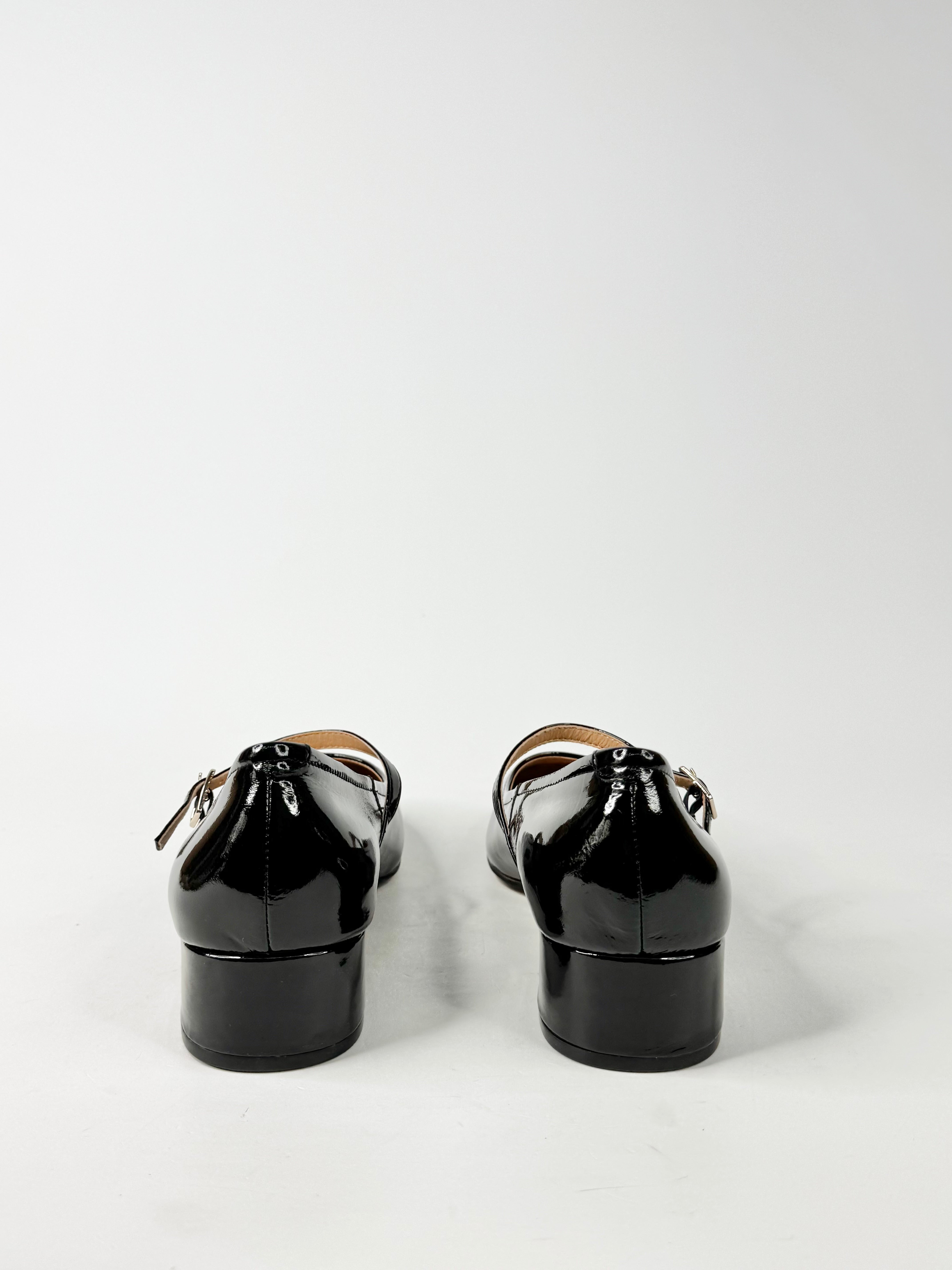 MFW Diana Ferrari Islah Black Leather Mary Jane Heels - EU41