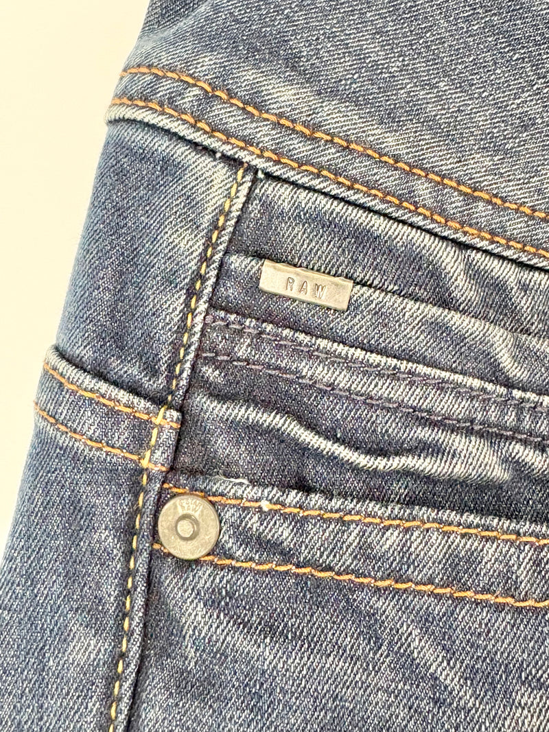 G-Star Raw Midge Dark Blue Saddle Mid-Rise Straight Jeans - W28
