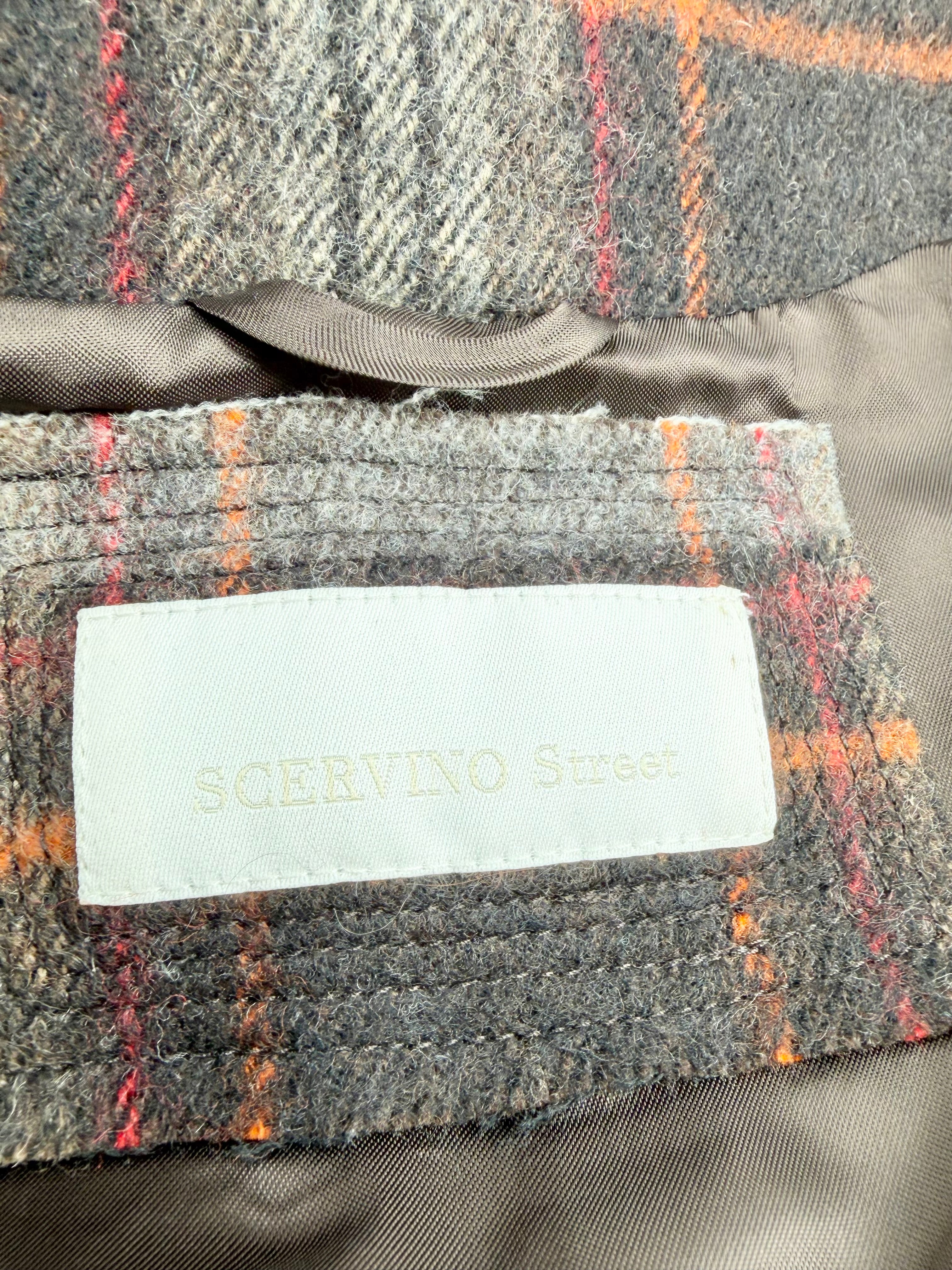 Ermanno Scervino Expresso Plaid Wool Fringed Poncho - AU8/10