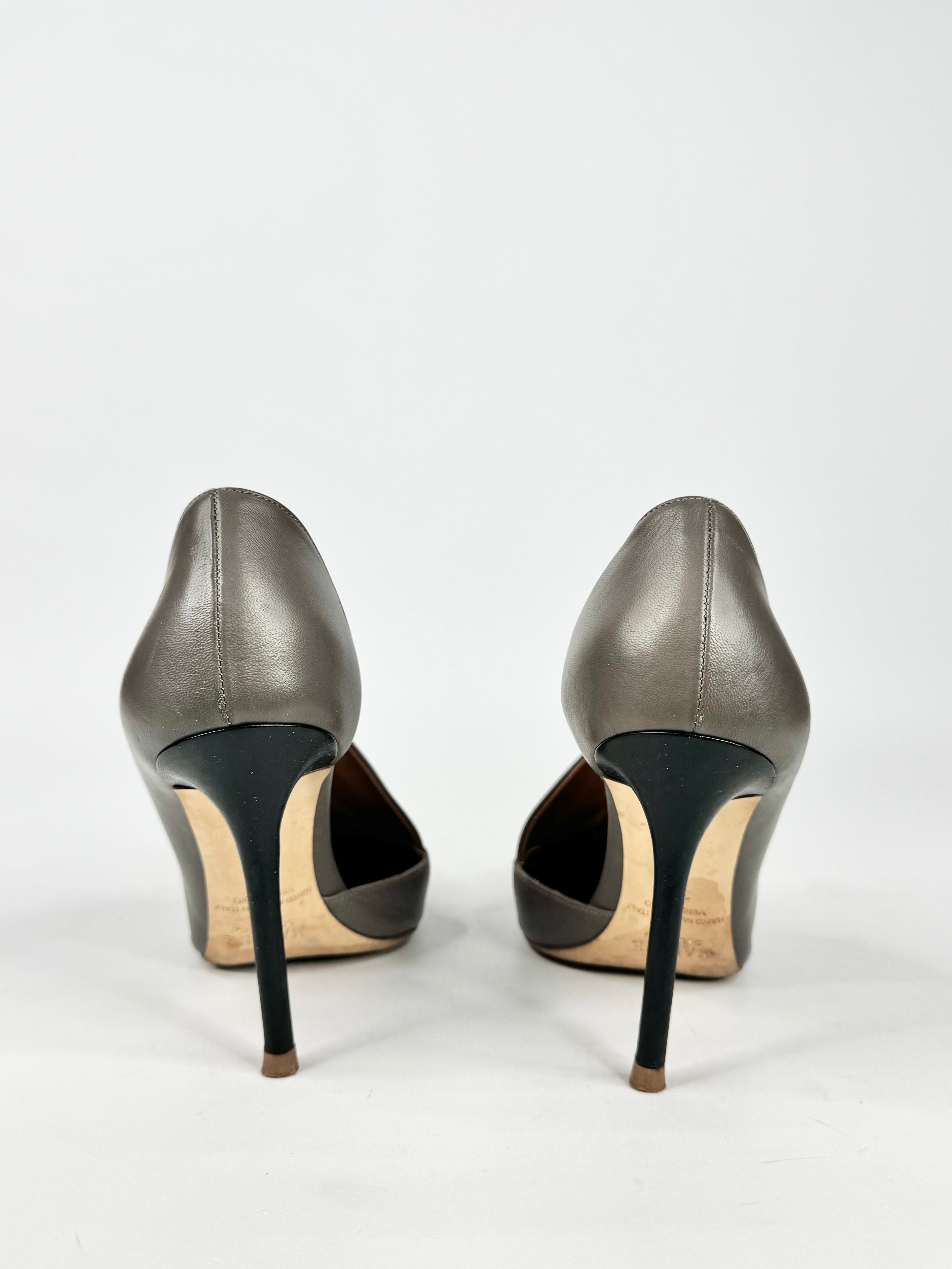 Malone Souliers Ash Grey Twist Stilettos - EU37.5