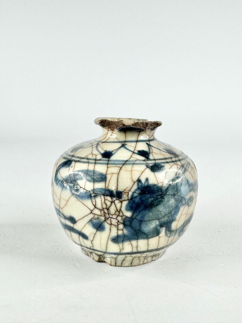 Antique Stoneware Hand Painted Jarlet
