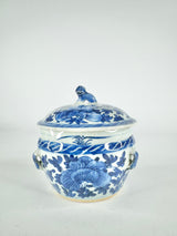 Antique Blue & White Fu Dog Ginger Jar