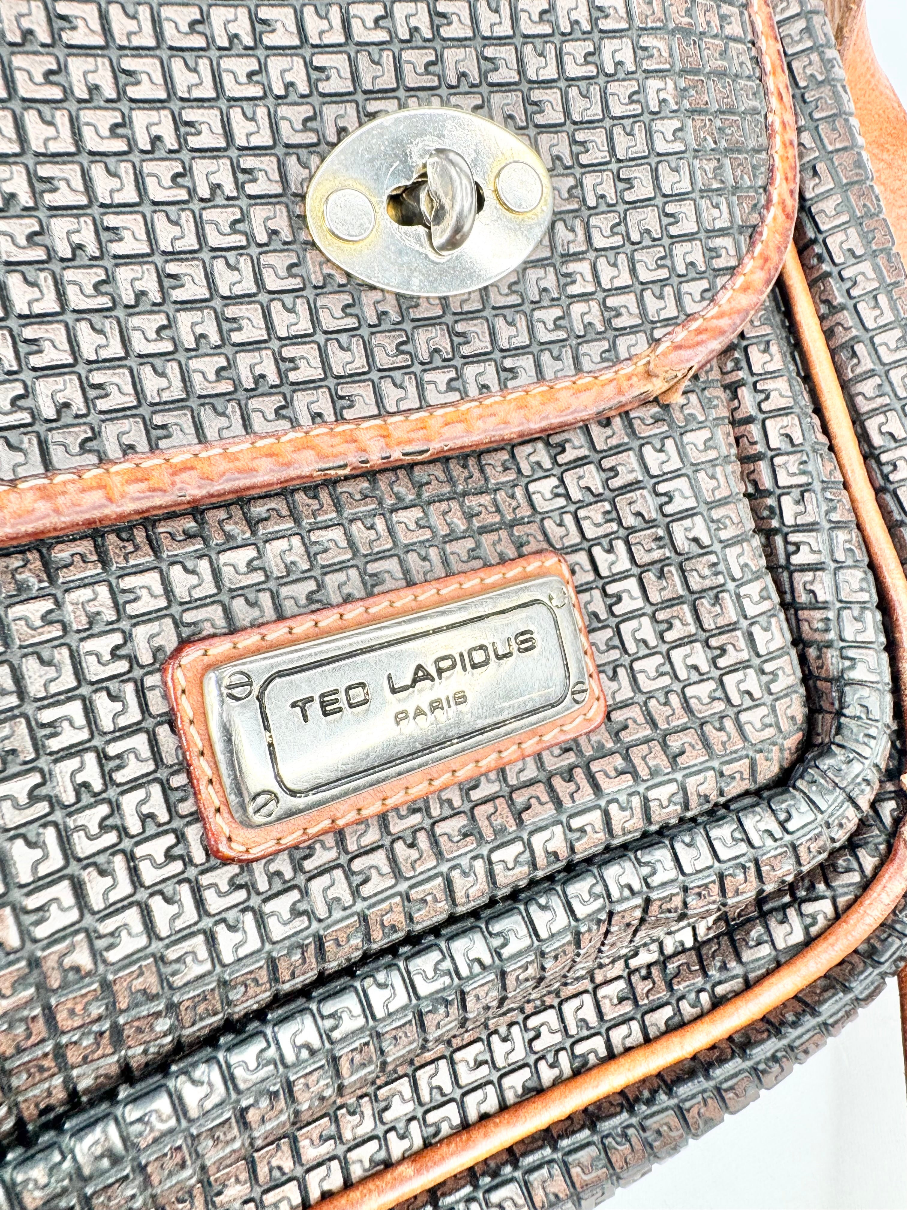 Ted Lapidus Brown Embossed Briefcase