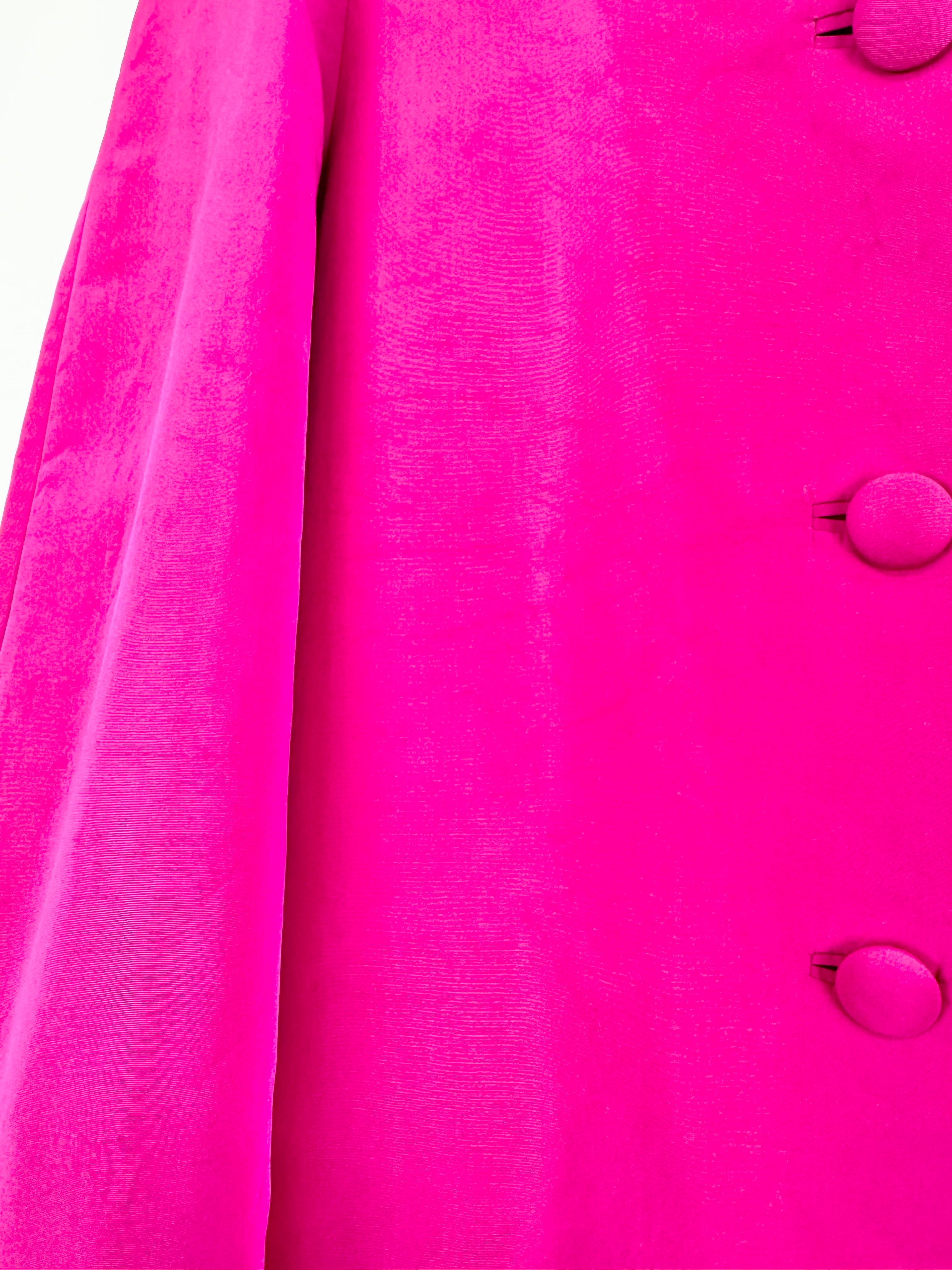Prada Neon Fuchsia A-Line Swing Coat - AU10/12