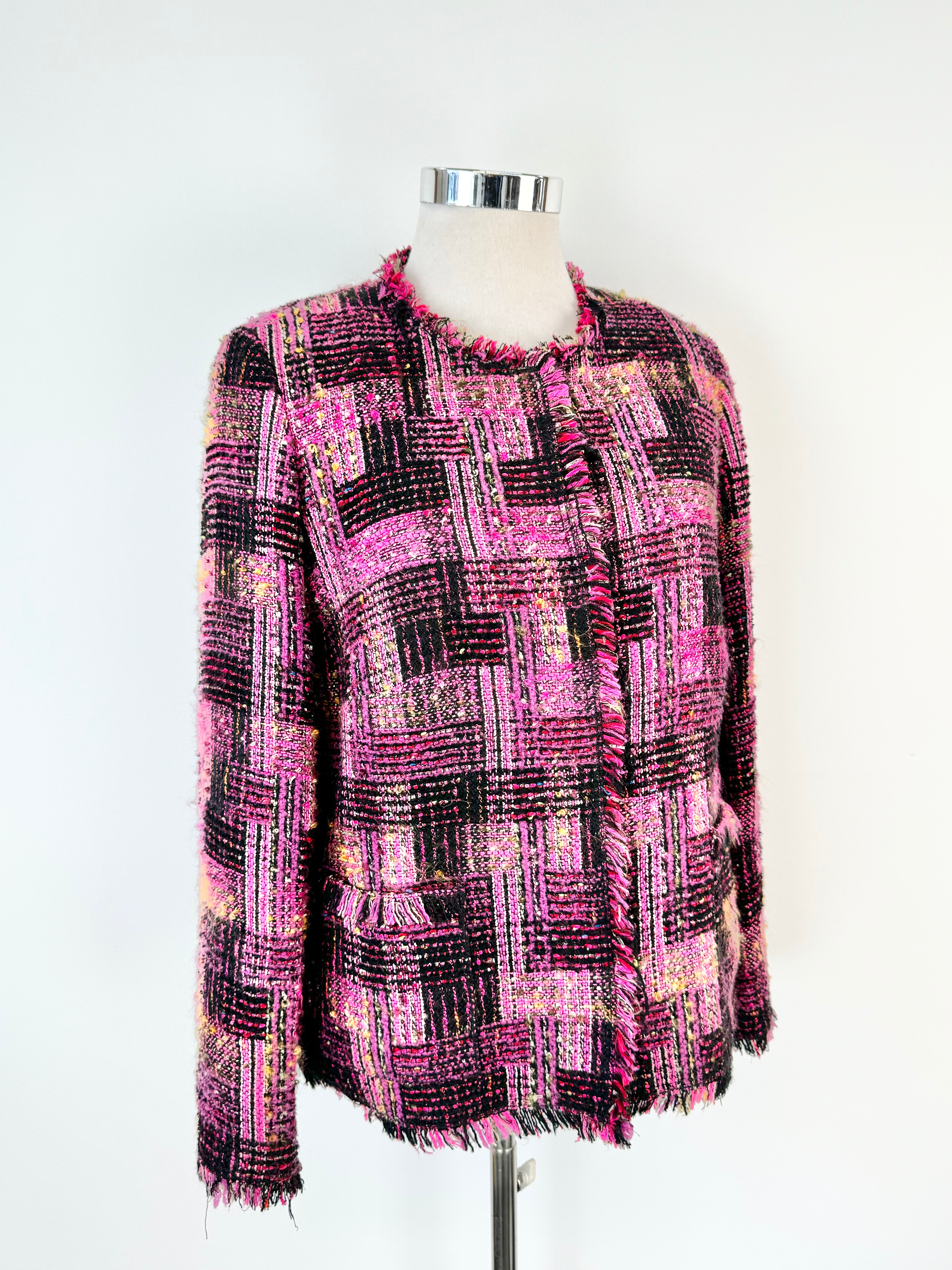 Basler Hot Pink Tweed Blazer - AU16/18