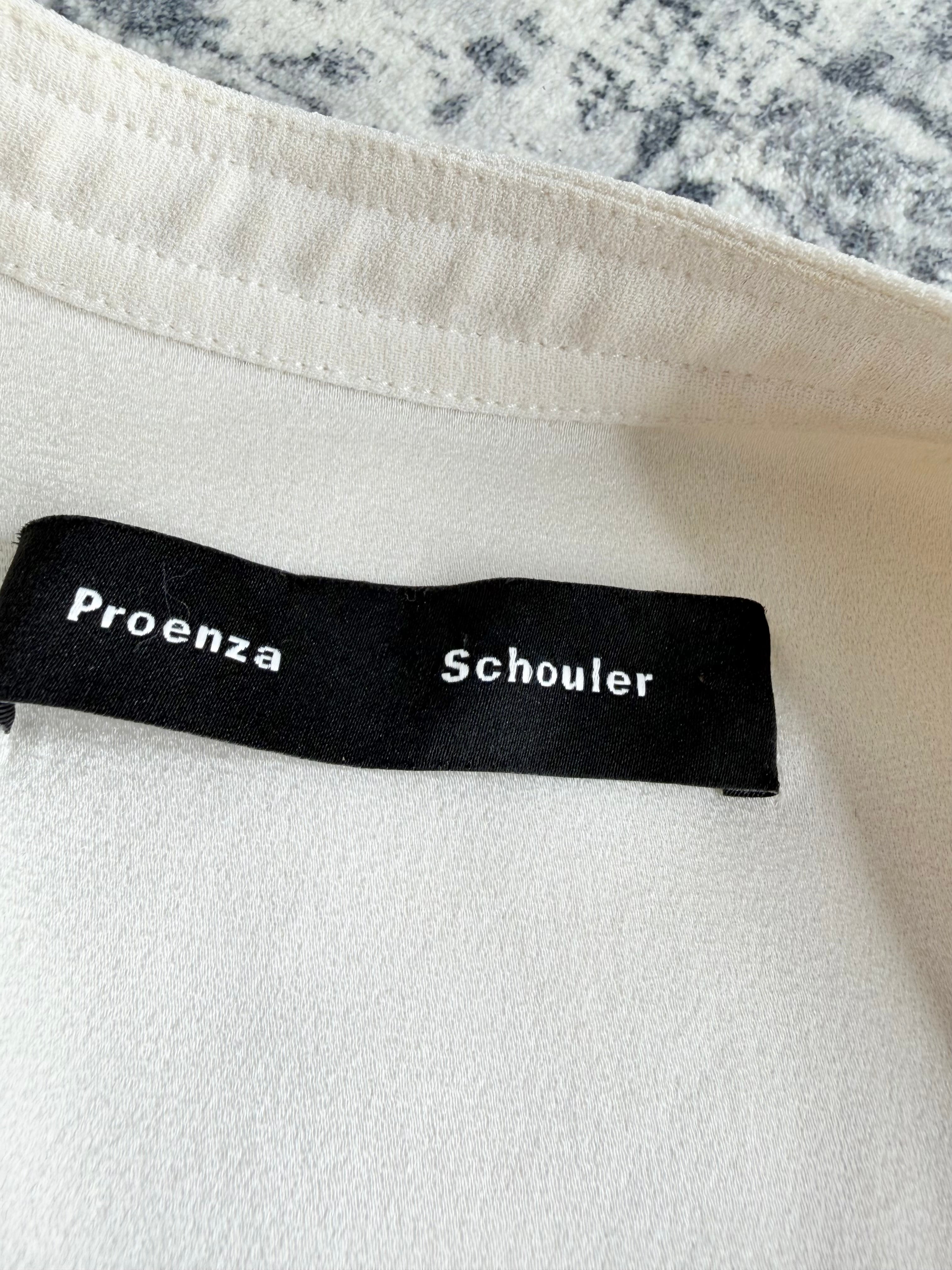 Proenza Schouler Sleeveless Cream V-Neck Blouse - AU8/10