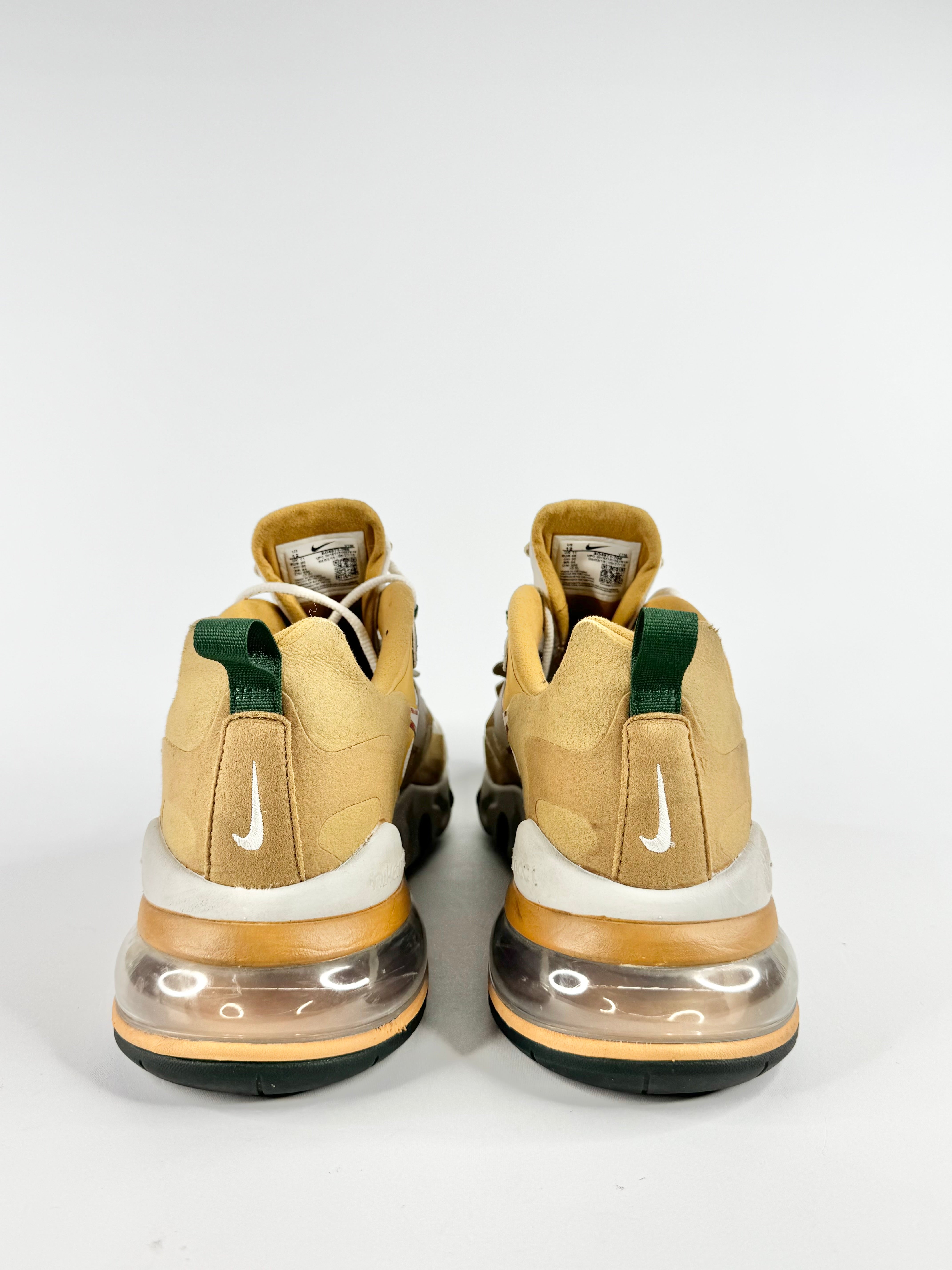 Nike Air Max 270 React Reggae Gold & Wheat Sneakers - EU46