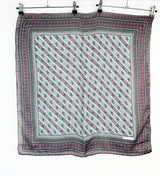 Vintage Jaeger Purple, Blue & Grey Woven Silk Scarf