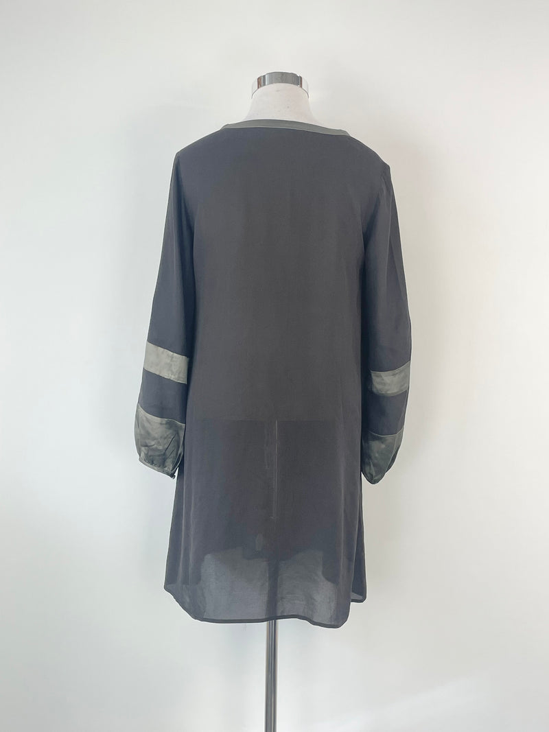 Louche Charcoal Silk Blouse - AU12