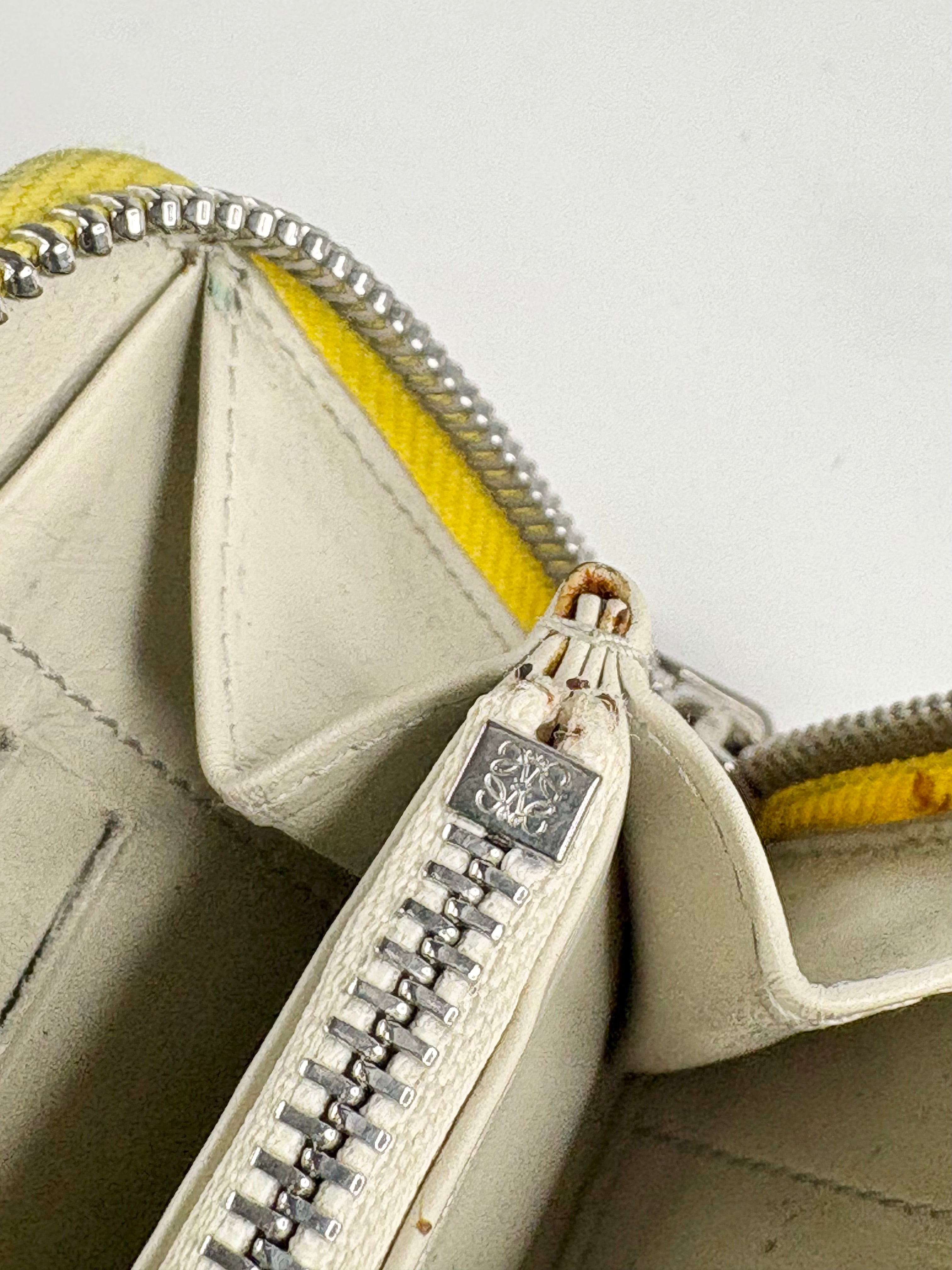 Loewe Canary Yellow Woven-Texture Leather Wallet