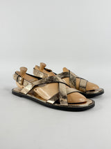 Commonry Gold Leather 'Deva' Sandals - EU42