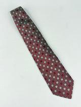 Giorgio Armani Maroon Geometric-Pattern Silk Tie