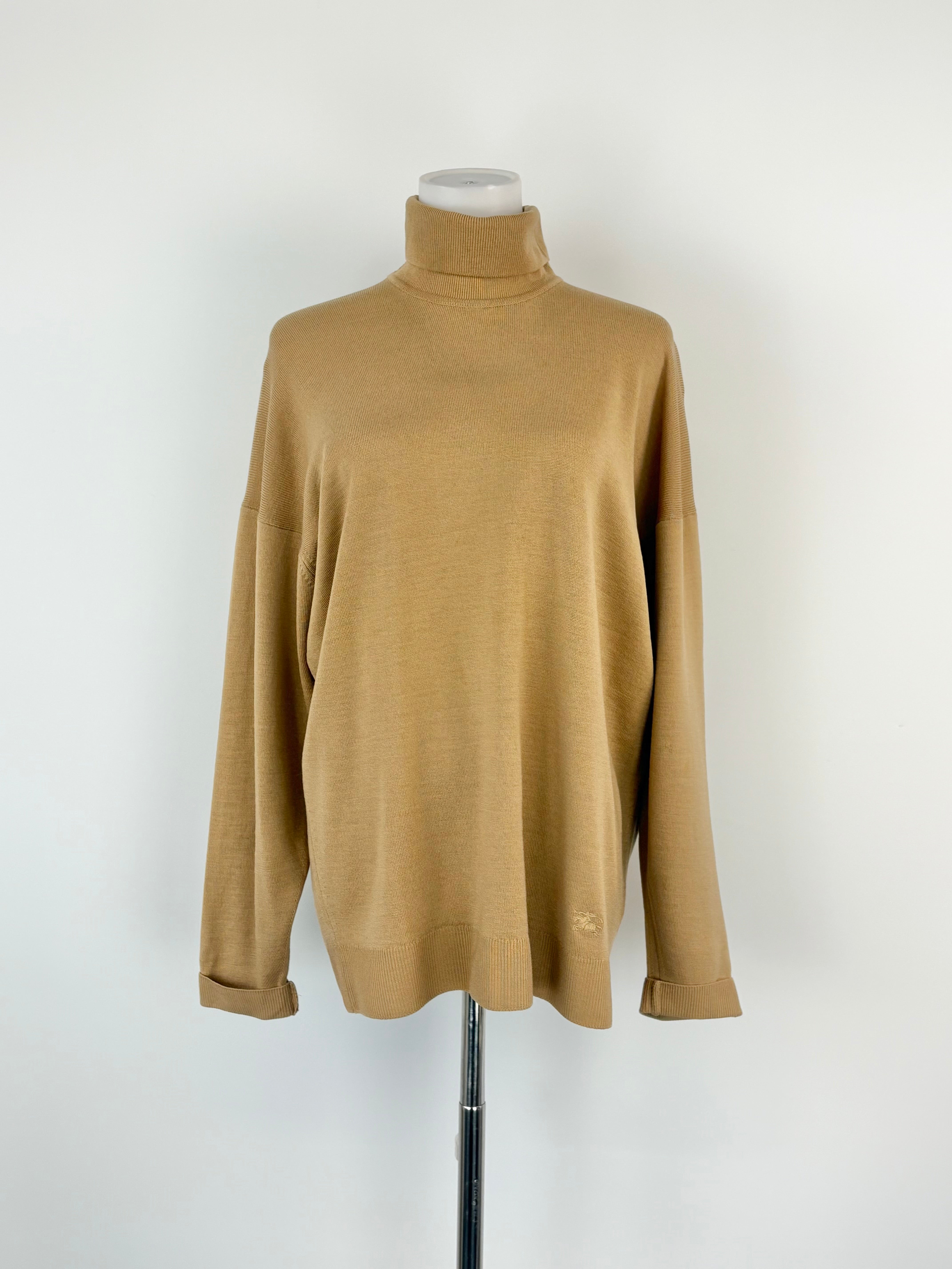 Burberrys of London Tan Merino Wool Turtle-Neck Sweater - AU8/10
