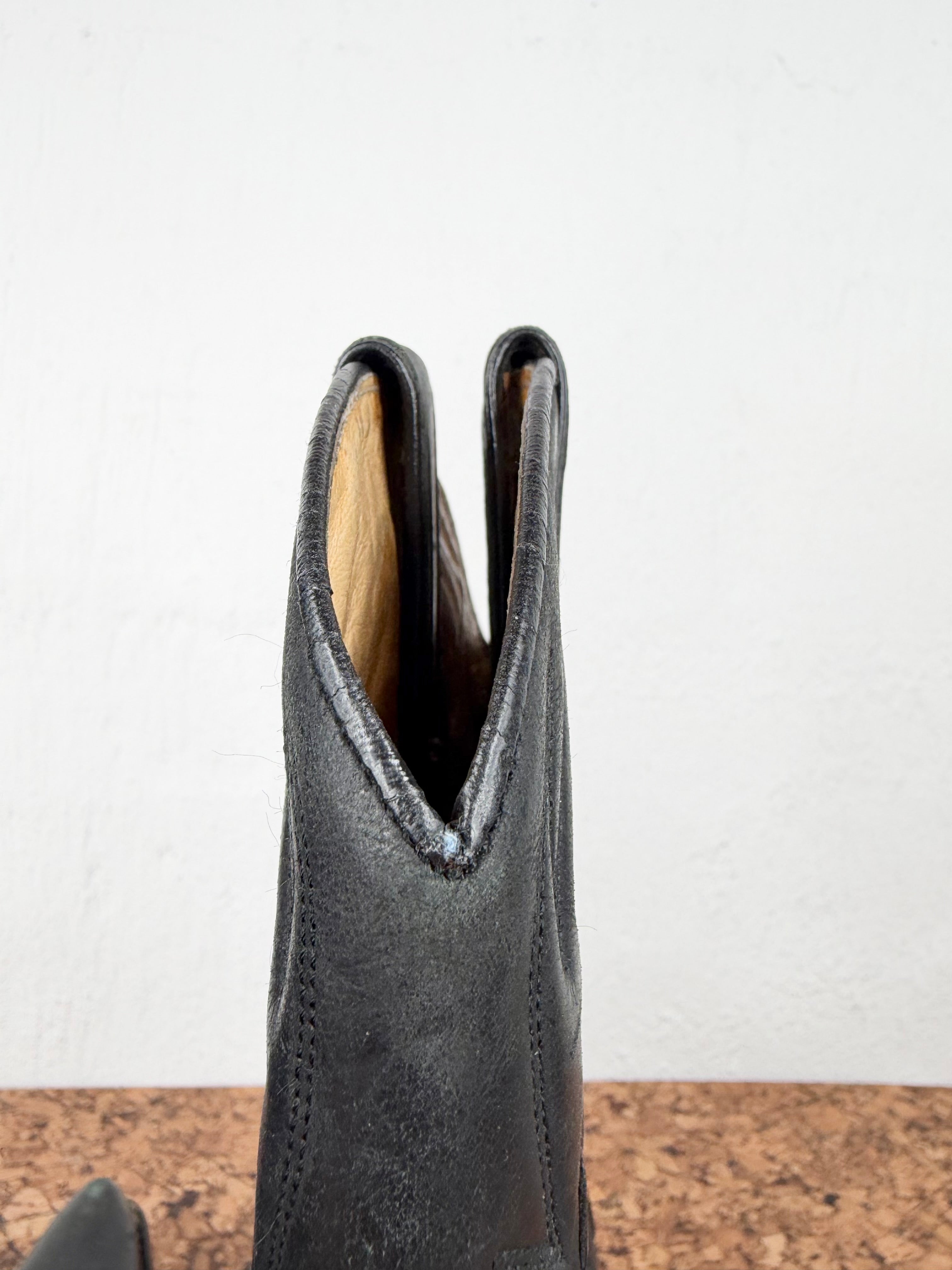 Vintage Sancho Black Cowboy Boots - EU38