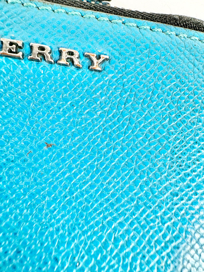 Burberry Teal Zippered Pouch