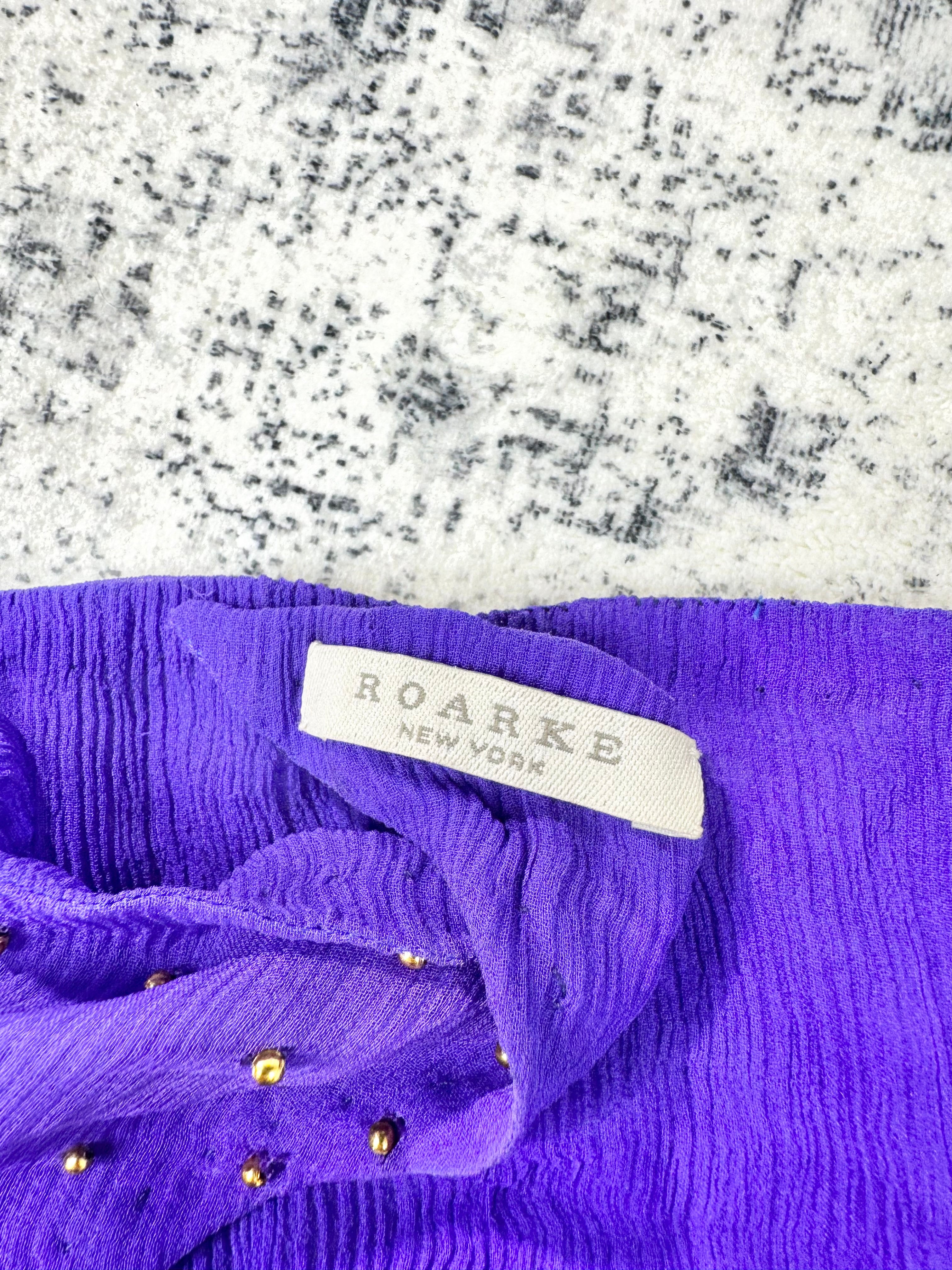 Roarke New York Violet Gold Bead Embellished Bandana