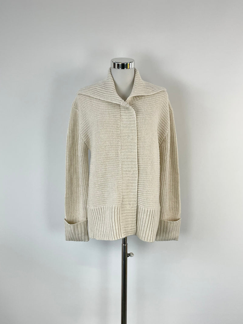 Meredith Marzipan Wool-Blend Knit Zip Up Sweater - AU8