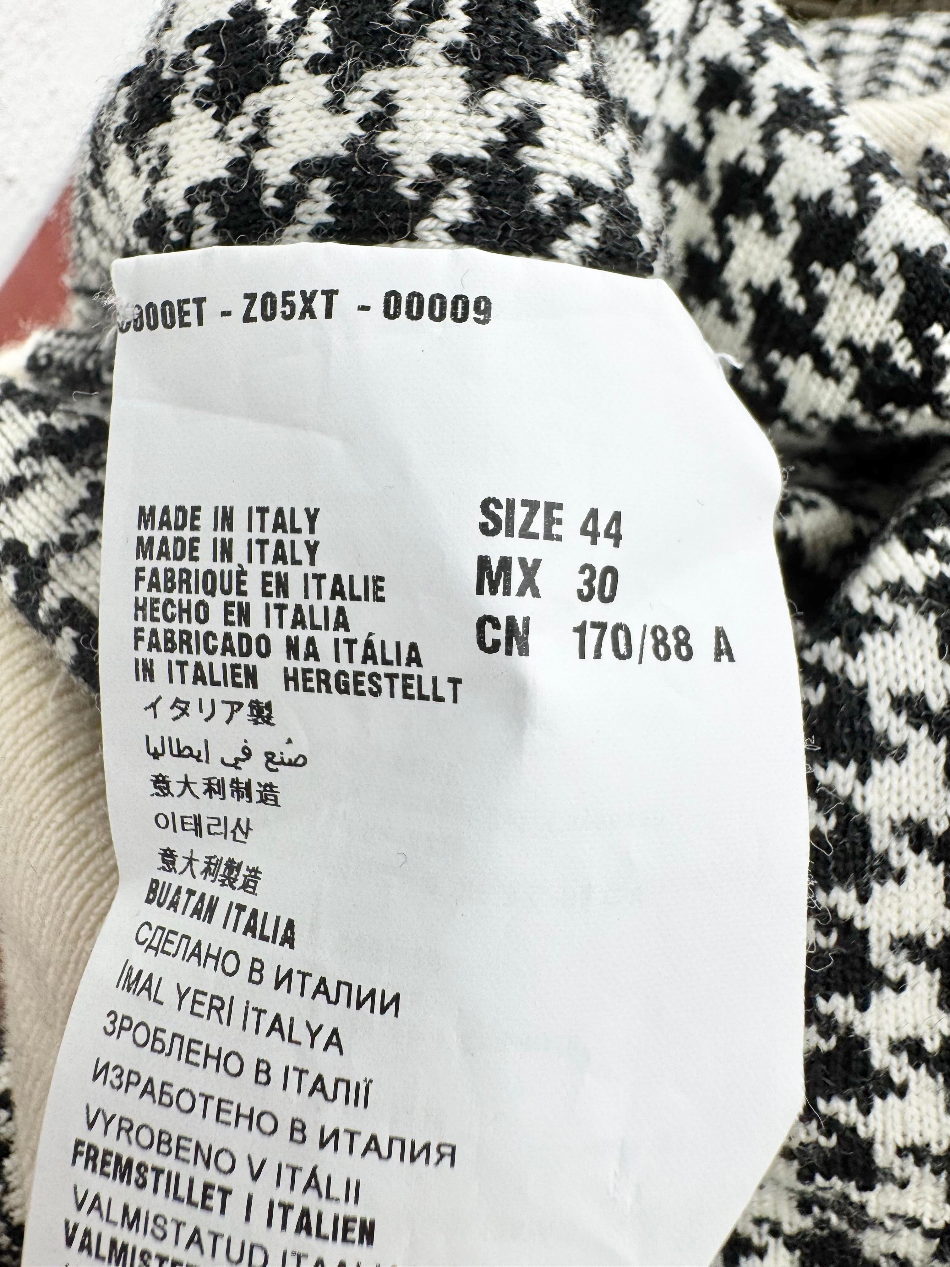 Miu Miu Black and Cream Houndstooth Cardigan - AU12