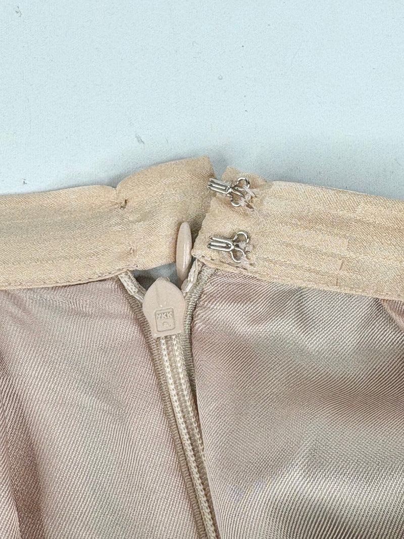 By Malene Birger Beige & Green Silk 'Isalai' Midi Skirt - AU10/12
