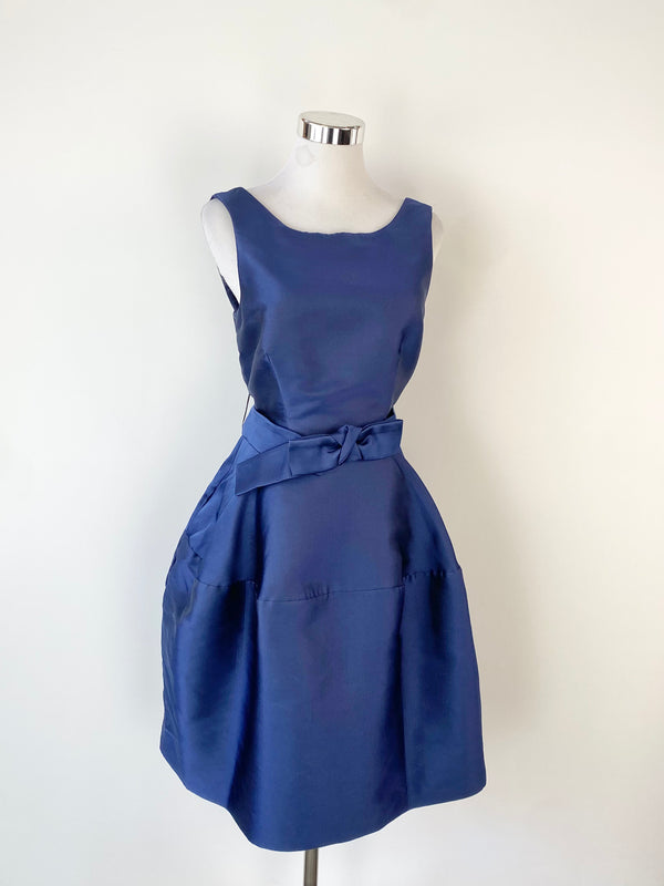 P.A.R.O.S.H Cobalt Blue Satin Dress - AU10